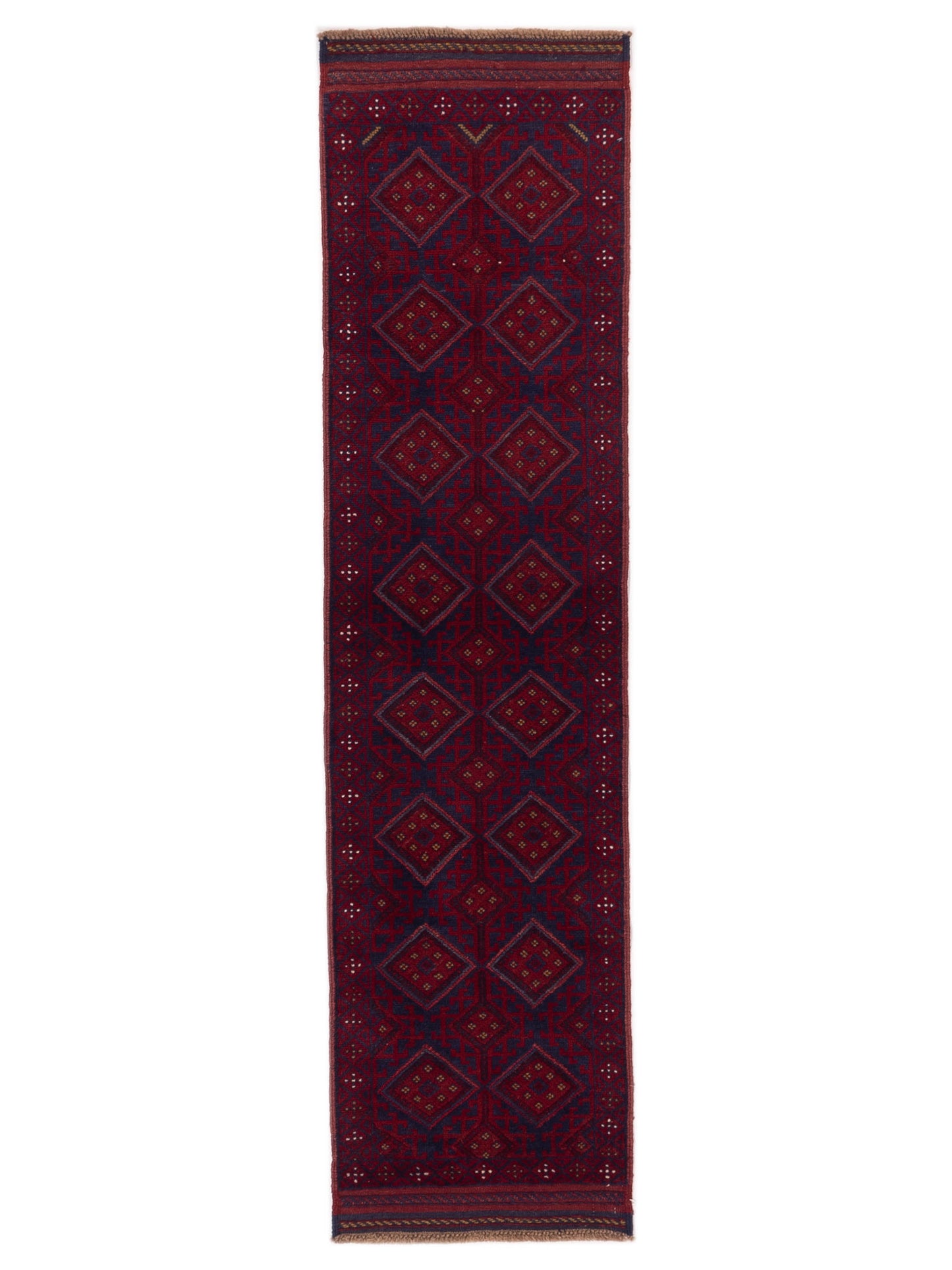 Nomad Afghan Soumak  Charcoal Red Tribal