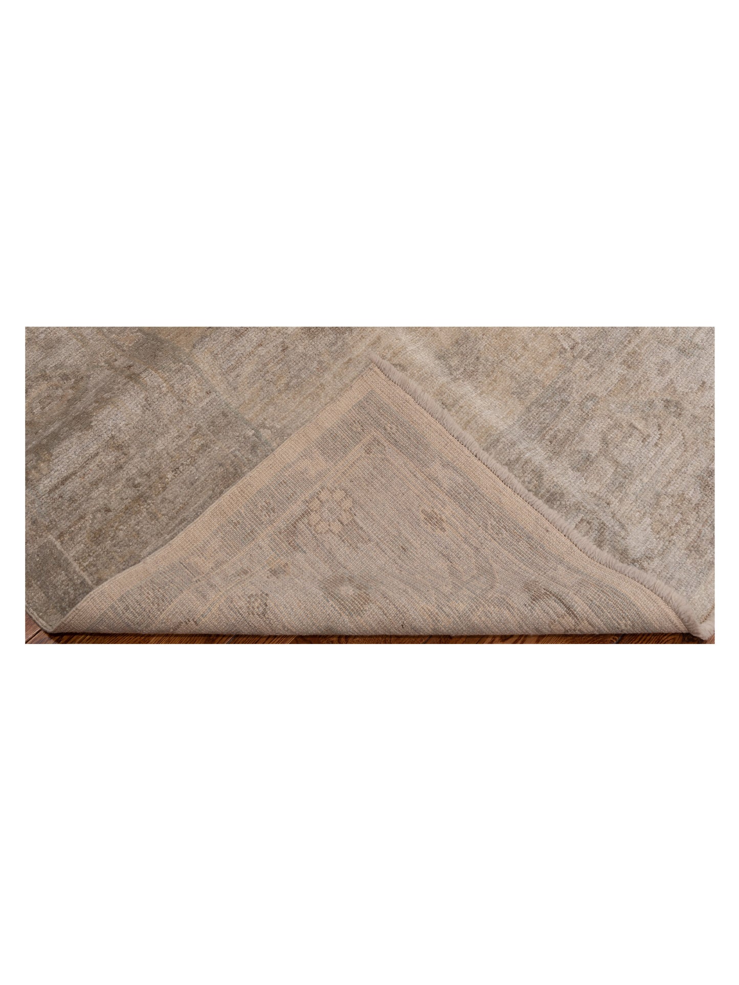 Angora Oushak 130117 Ivory Light Gray 8.3x9.9 Hand Knotted Rug