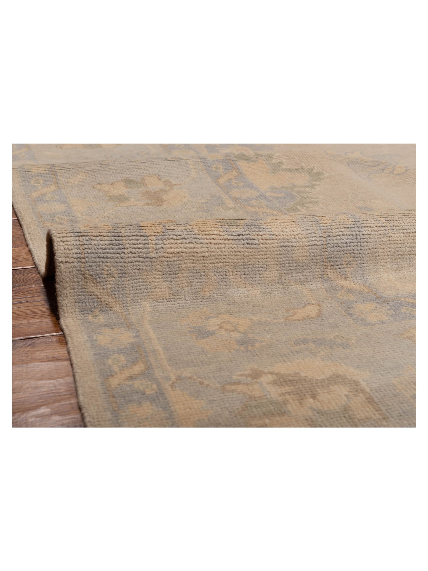 Oushak Shah 120474 Beige Gray 8.2x10.6 Hand Knotted Rug