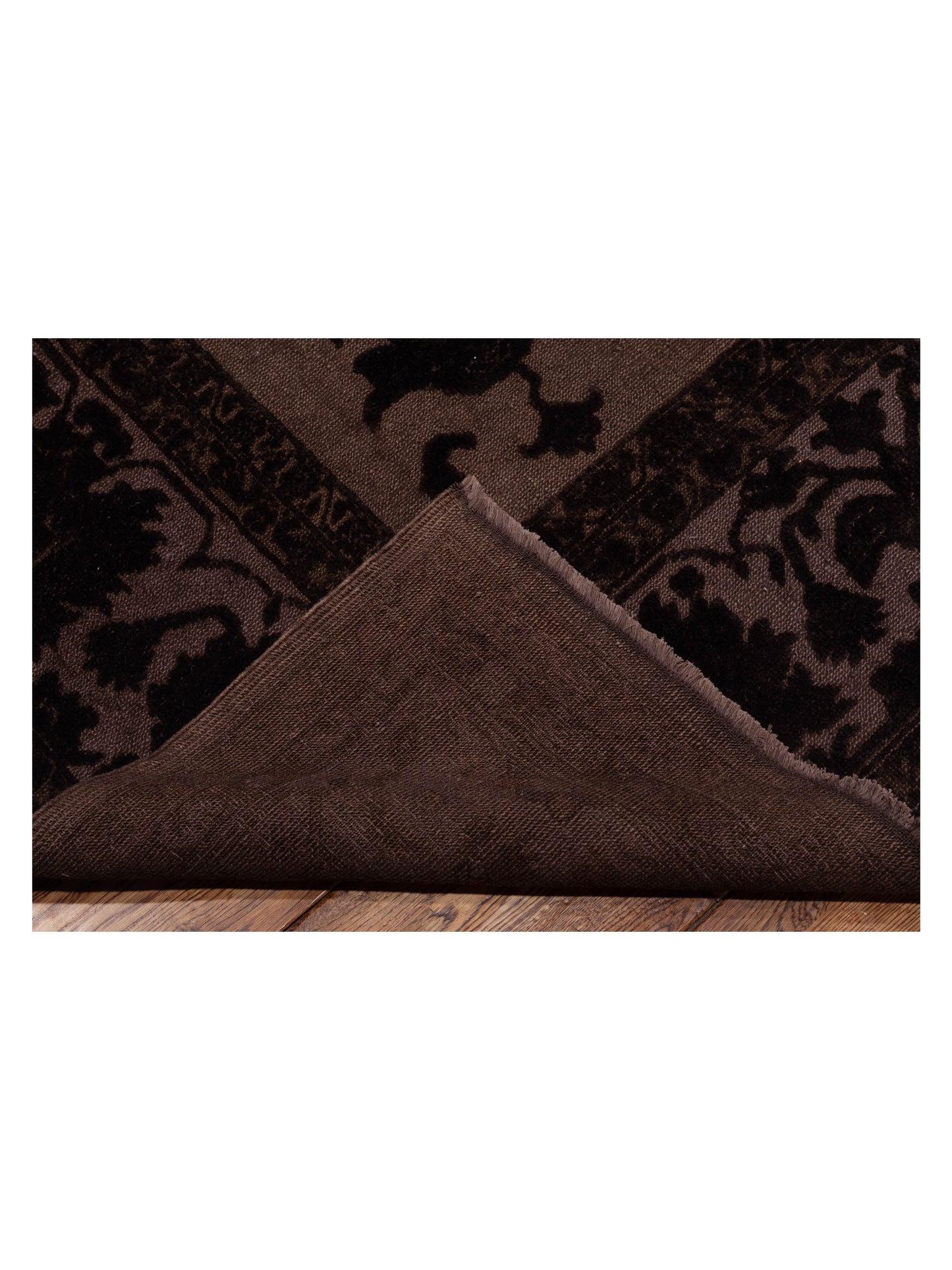 Vintage 78846 Brown 9.1x12.6 Hand Knotted Rug