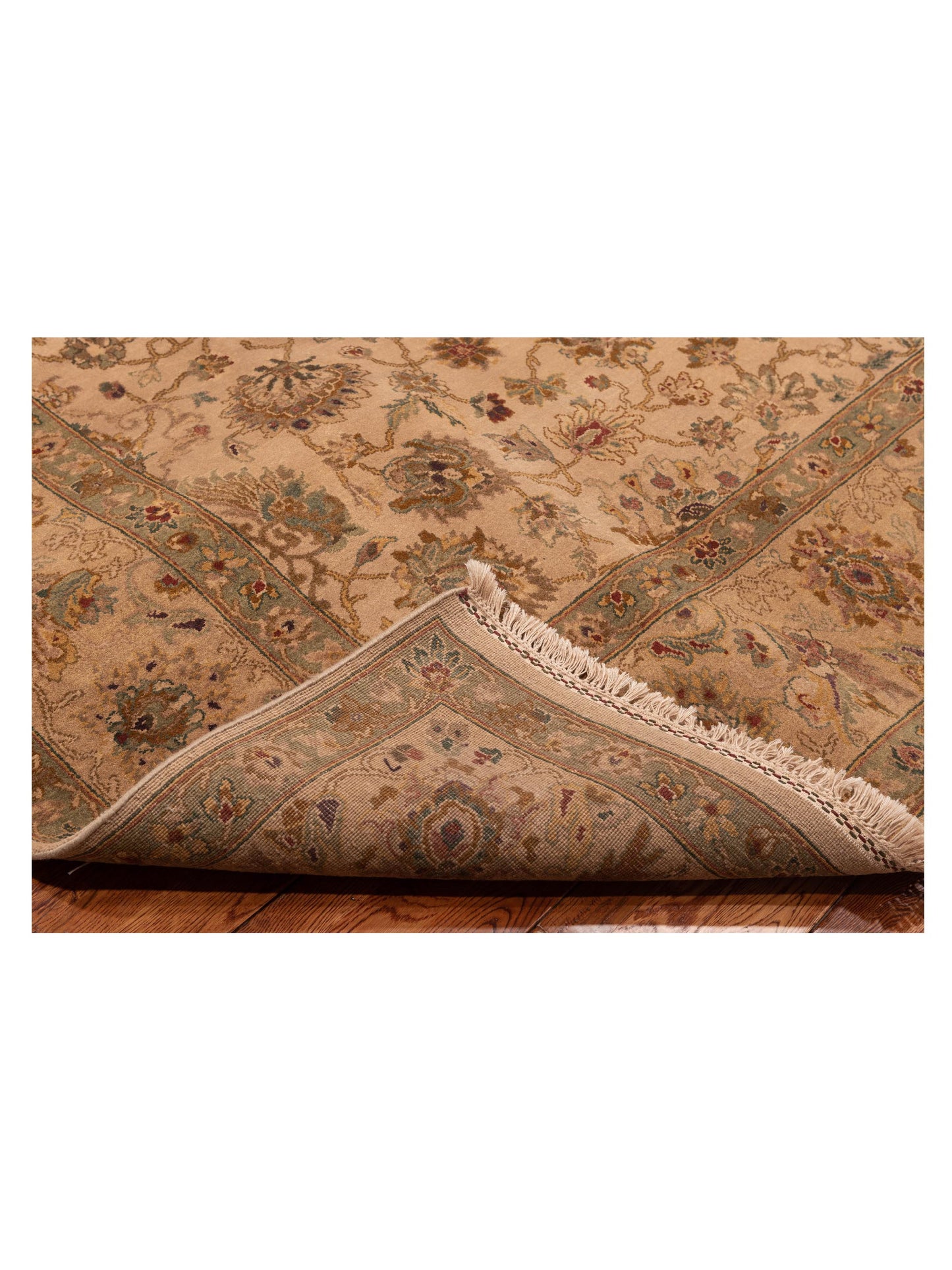 Crown 85812 Cream Camel 9.4x11.9 Hand Knotted Rug