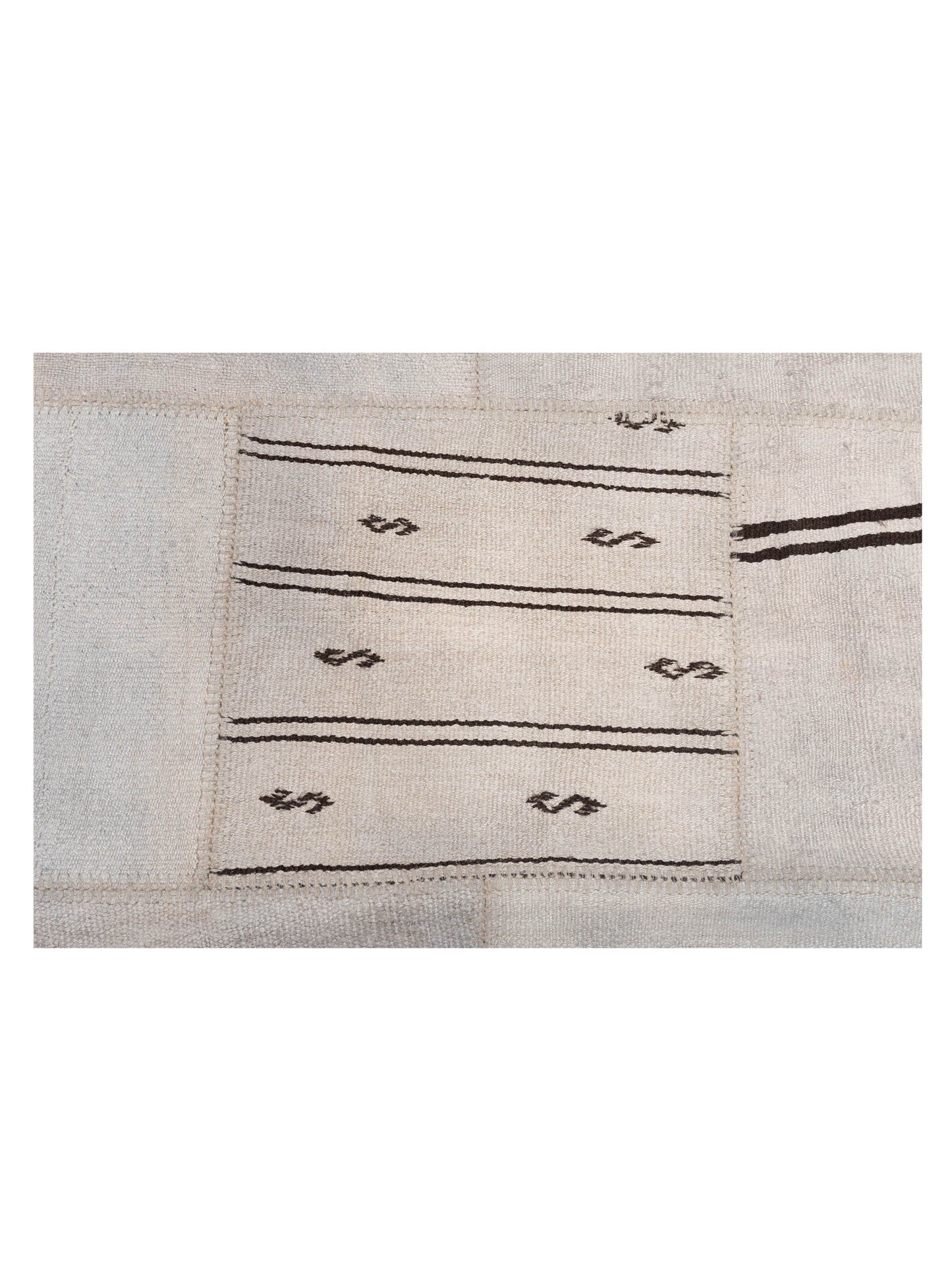 Turkish Vestige Patchwork 147795 Ivory Silver 8.3x9.10 Hand Knotted Rug