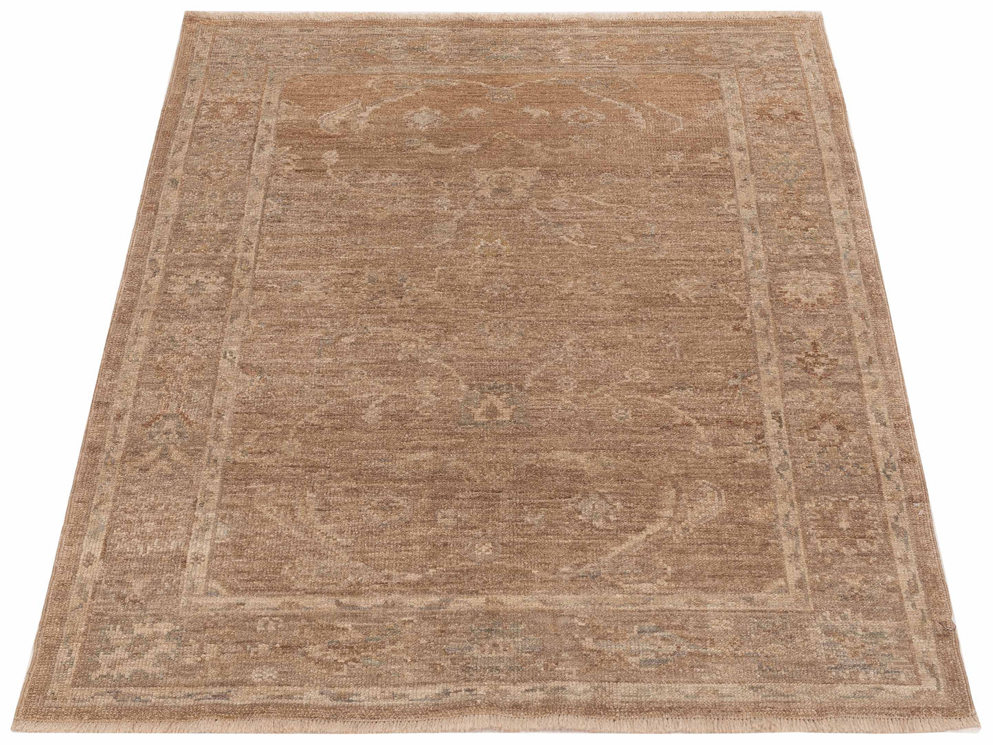 Angora Oushak 125641 Silver Beige 4.2x5.7 Hand Knotted Rug