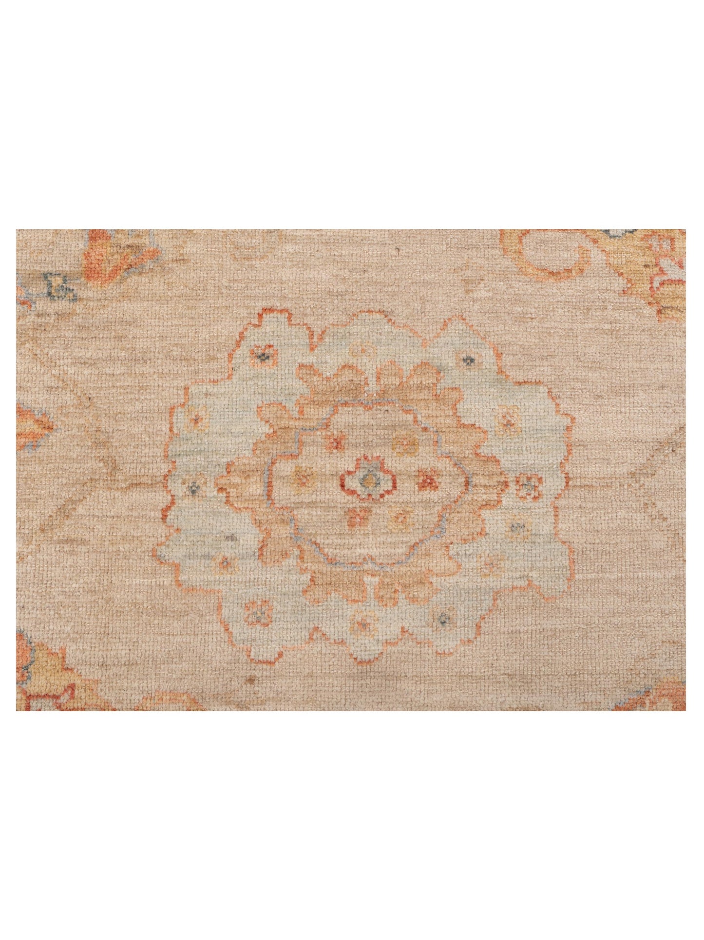 Angora Oushak 149400 Ivory Rust 9.1x11.8 Hand Knotted Rug