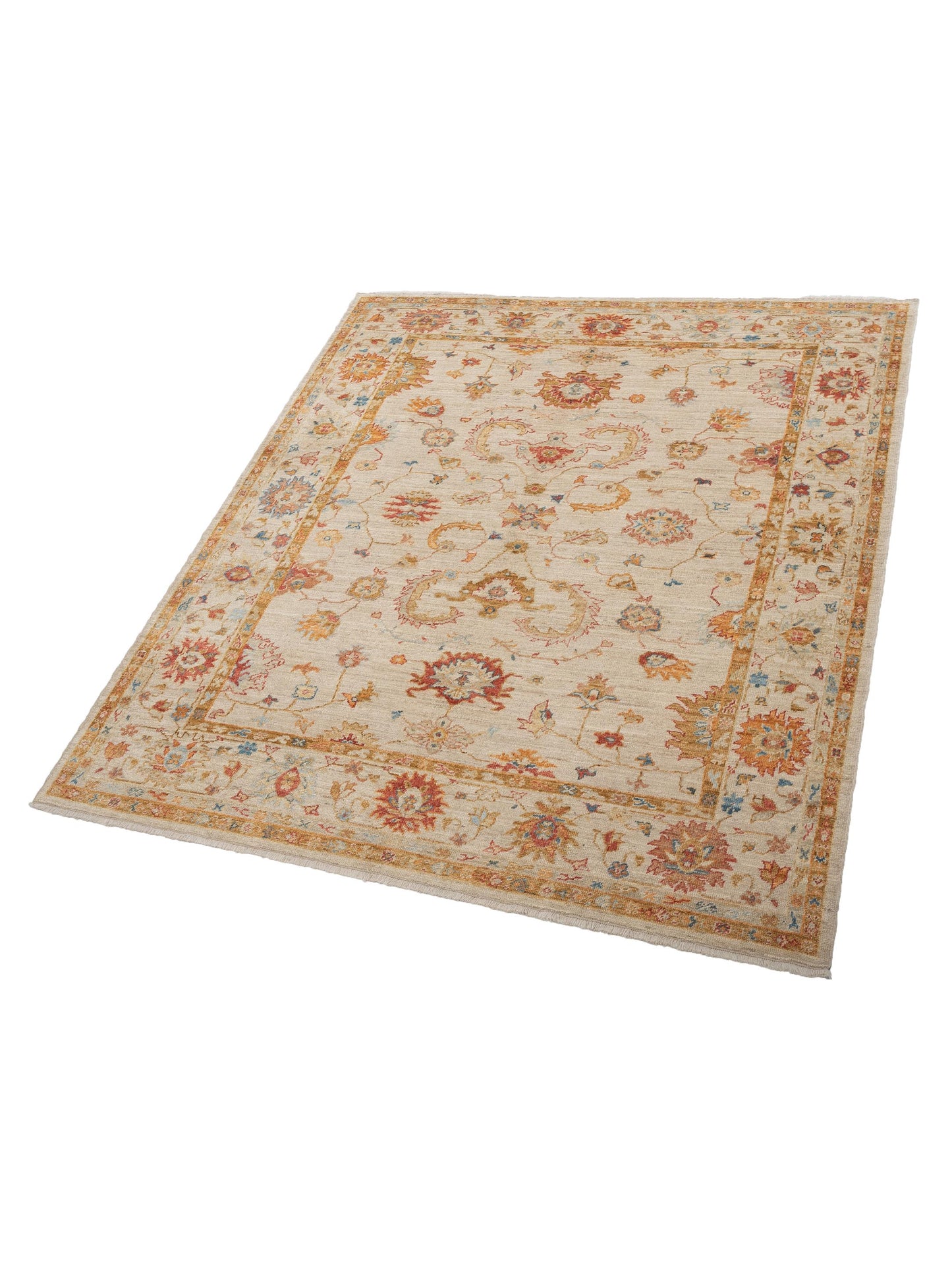 Angora Oushak 128460 Ivory Ivory 8.2x9.7 Hand Knotted Rug