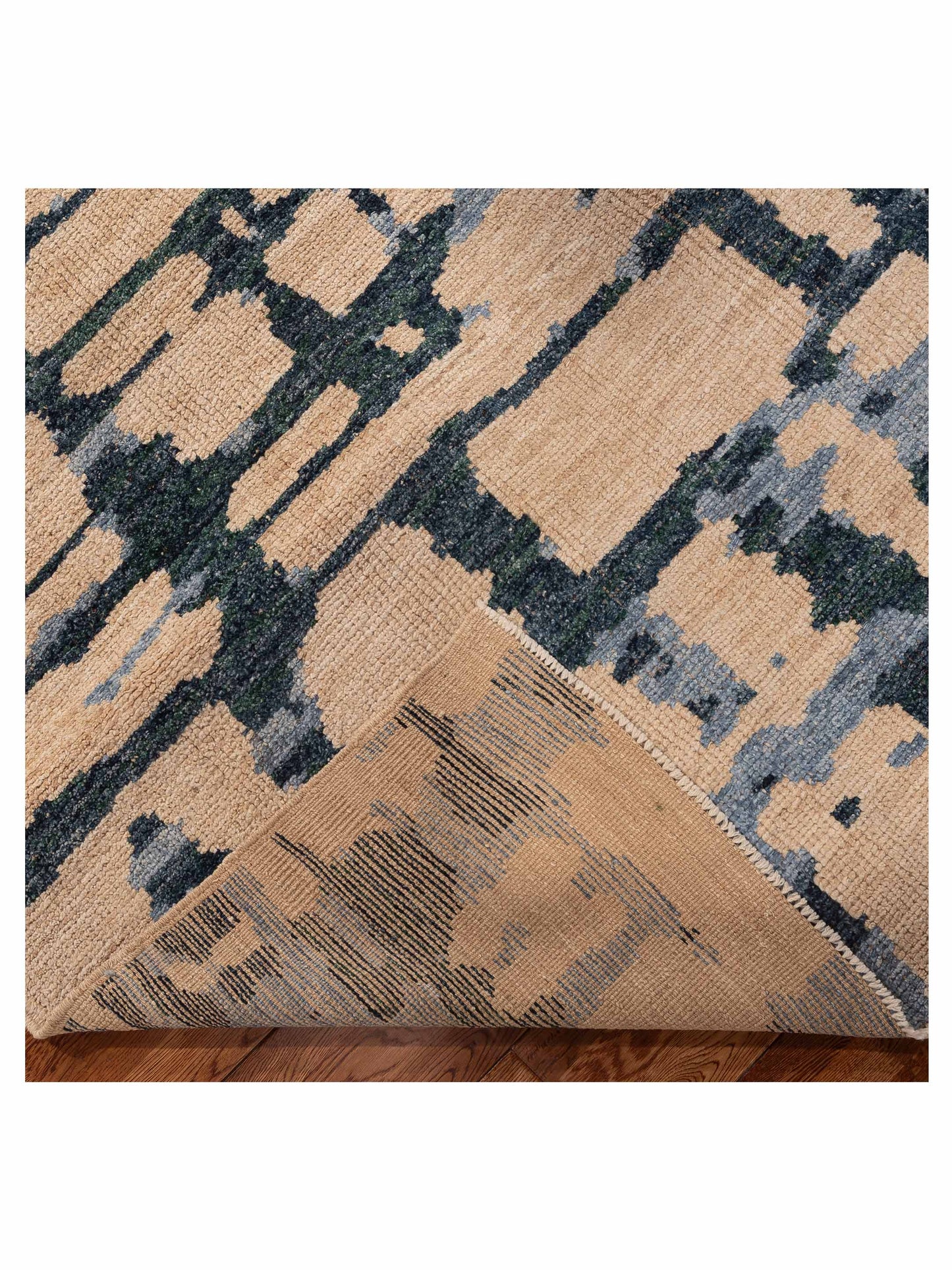 Atlas 156013 Ivory Blue 8.3x12.4 Hand Knotted Rug