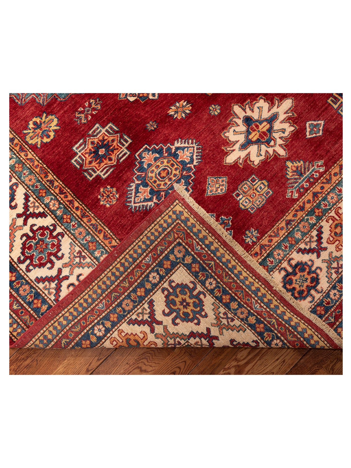 Kazak 152855 Red Ivory 9x12.1 Hand Knotted Rug
