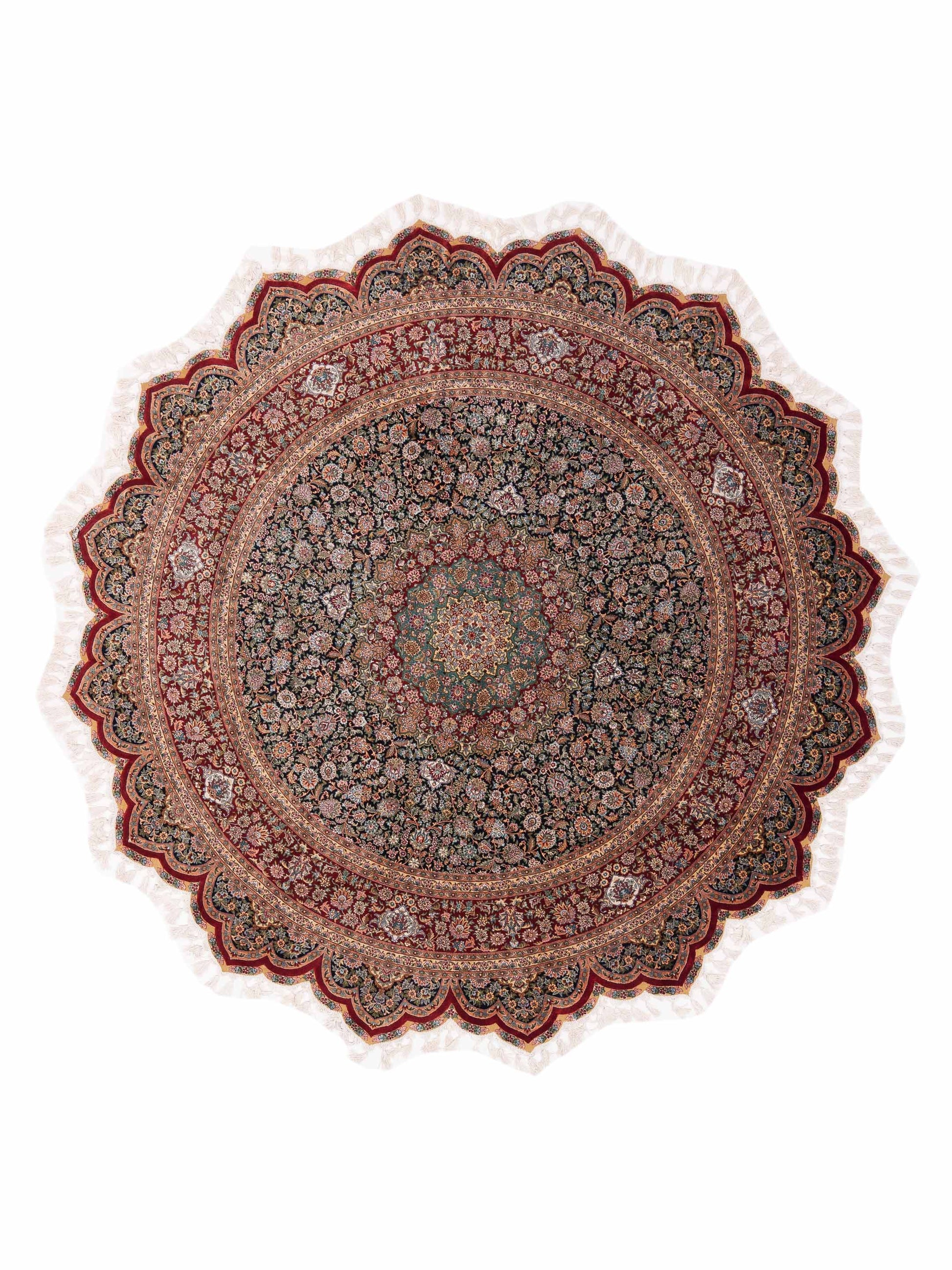 Pasha Pure Silk  Navy Red Traditional