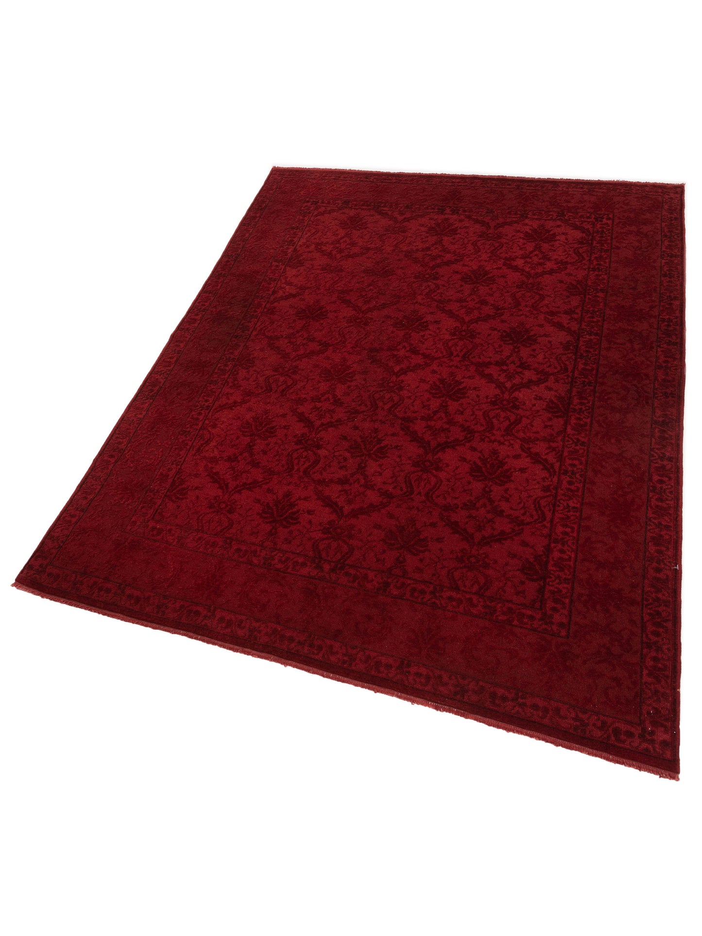 Vintage 109856 Red 6.2x8.11 Hand Knotted Rug