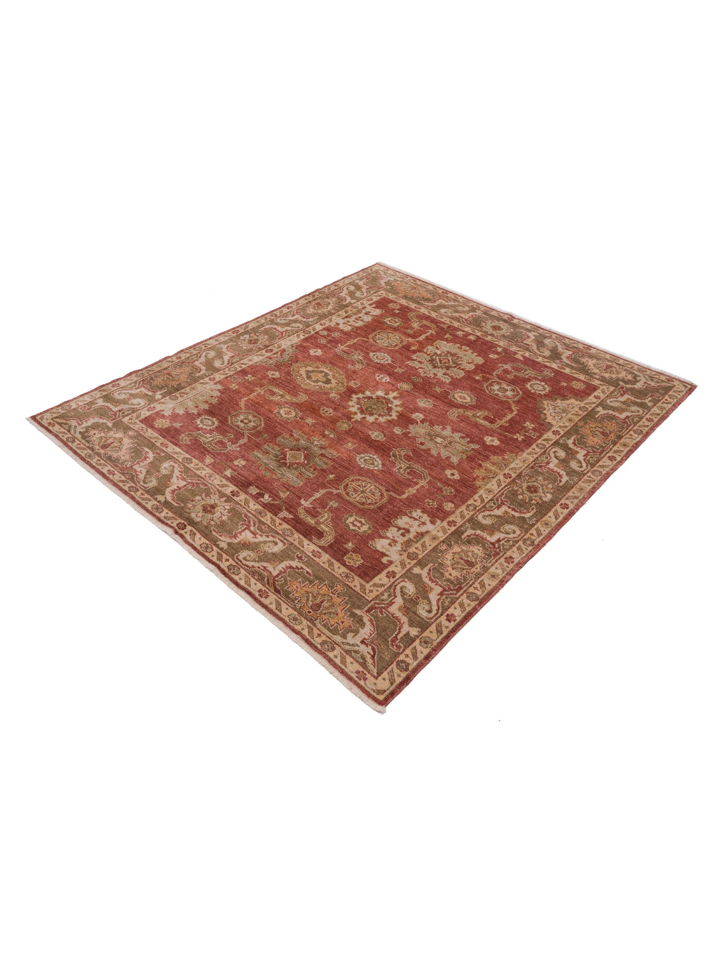 Angora Oushak 125539 Rust Brown 7.10x8.10 Hand Knotted Rug