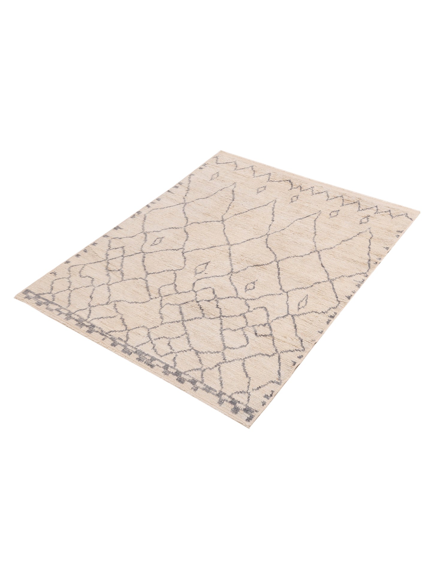 Berber Aspendos Ivory Gray 5.9x7.3 Hand Knotted Rug