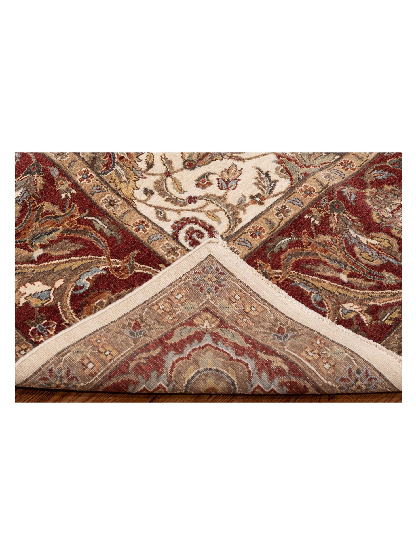 Crown 146921 Ivory Burgundy 9.1x12.2 Hand Knotted Rug