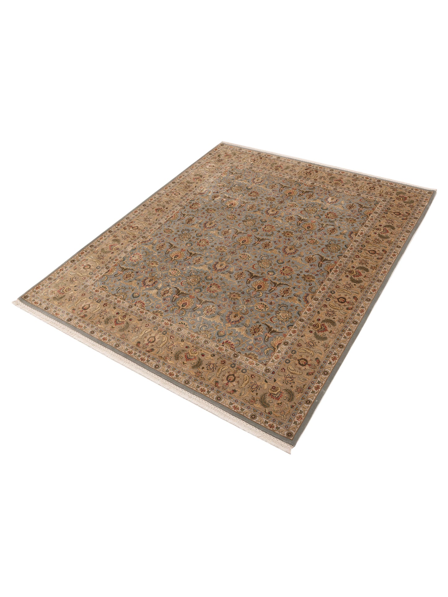 Imperial Silk 151215 Blue Gold 8.2x10.2 Hand Knotted Rug