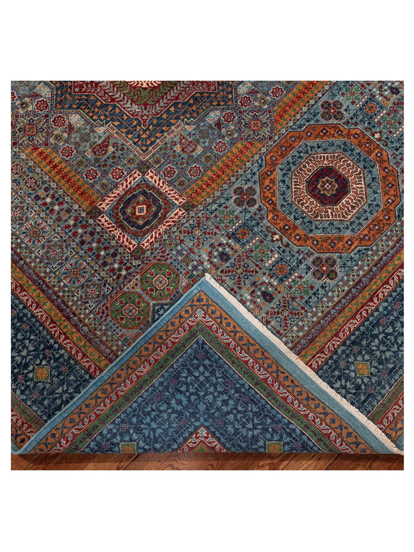 Artisan Mamluk 154723 Blue Blue 8.2x10.2 Hand Knotted Rug