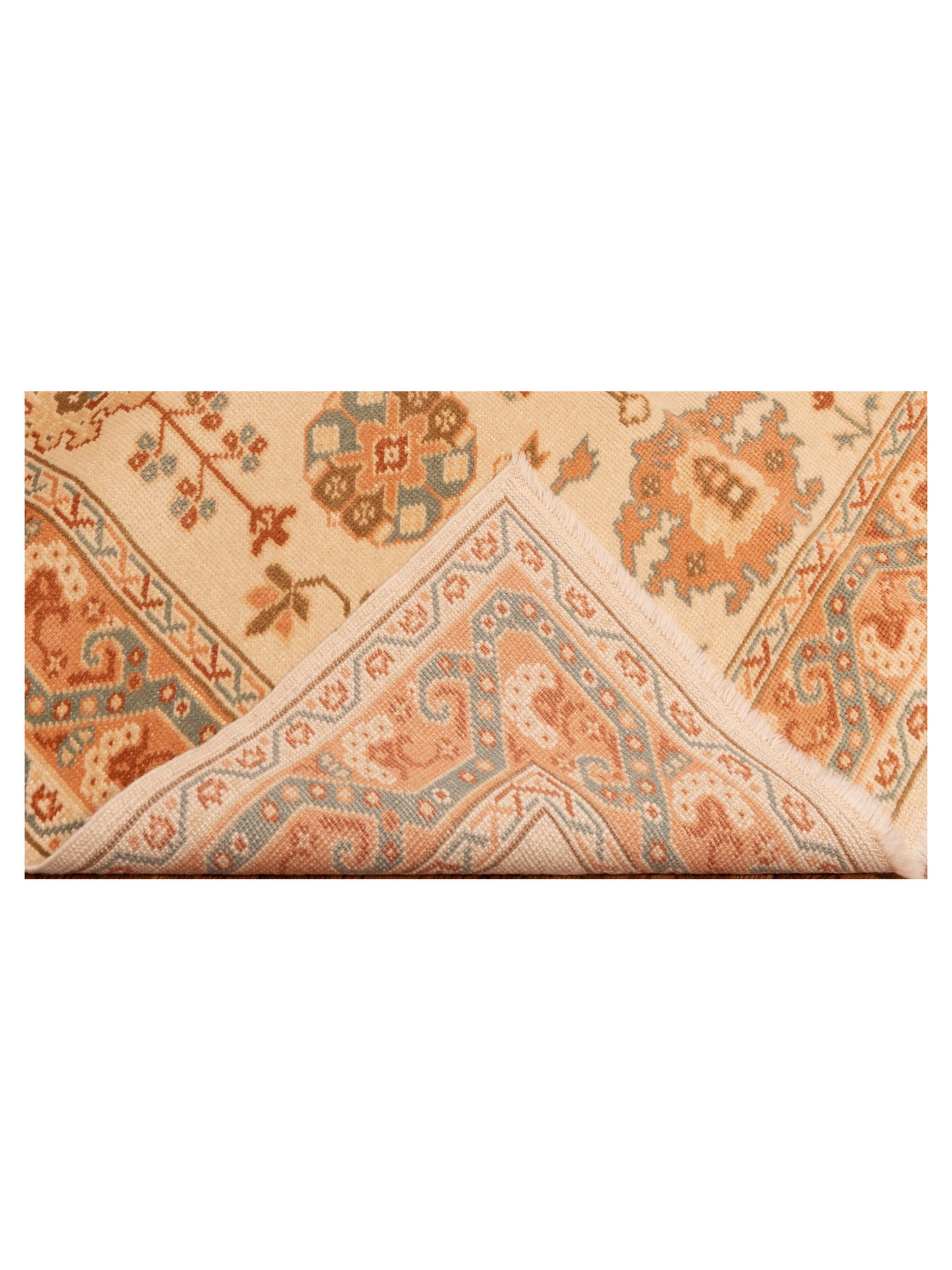 Anadol Oushak 129718 Ivory Pink 5.4x6.7 Hand Knotted Rug