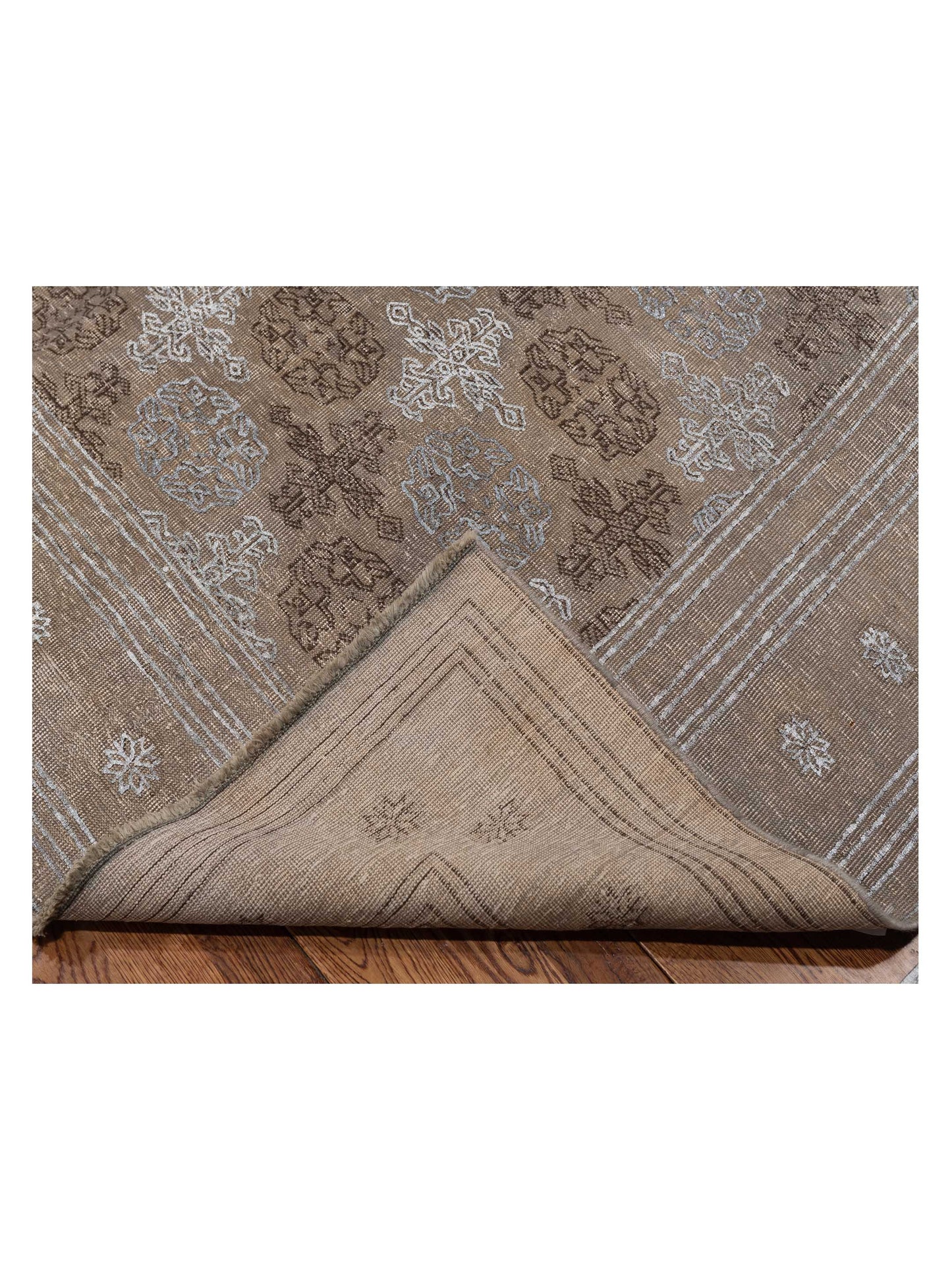 Vintage 118477 Gray 9.7x13.3 Hand Knotted Rug