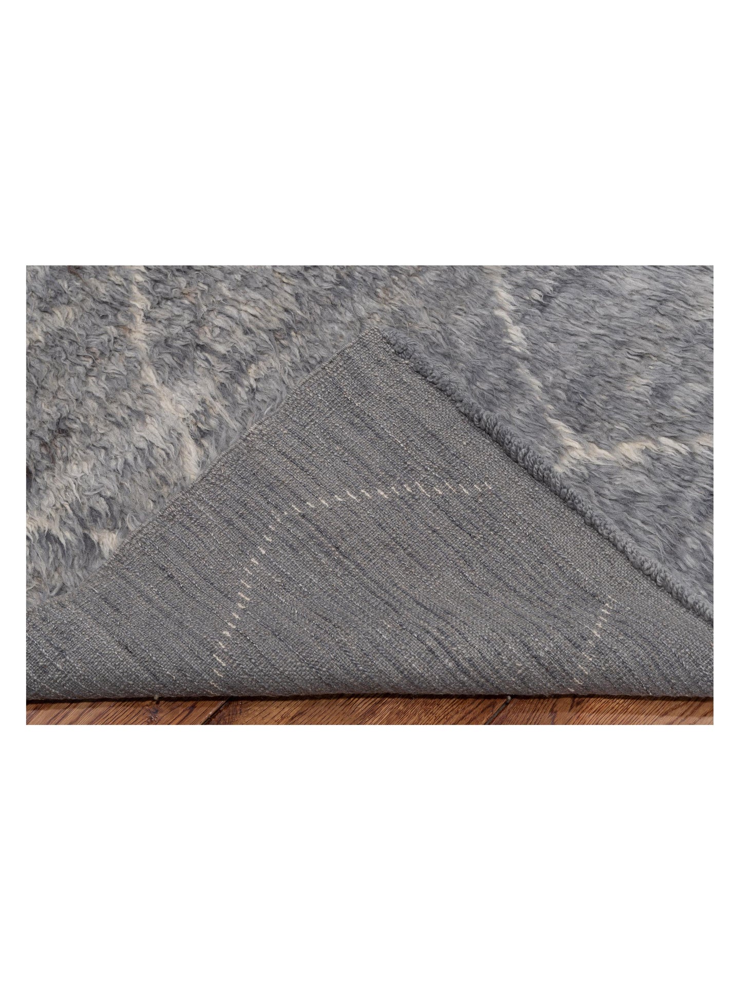 Berber Efes Gray Ivory 7.10x10.8 Hand Knotted Rug