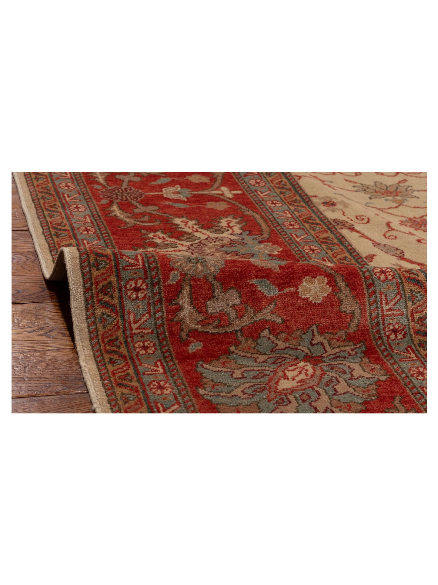 Antique Loom 108044 Ivory Rust 10.6x14.5 Hand Knotted Rug