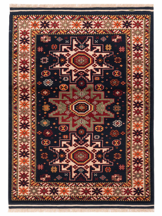 Pasha Turkish Shirwan  Navy Ivory Traditional