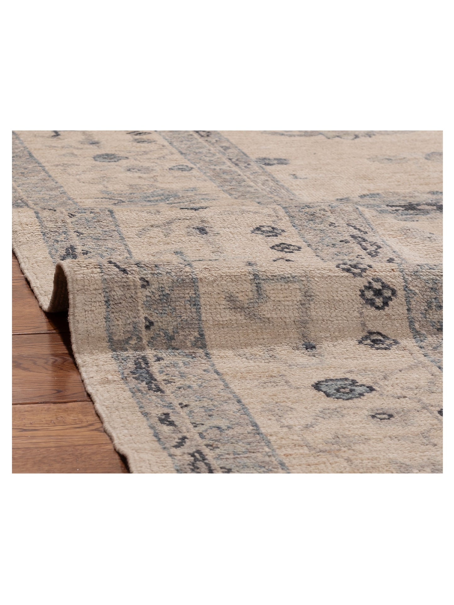 Angora Oushak 156069 Ivory Ivory 9.2x11.6 Hand Knotted Rug