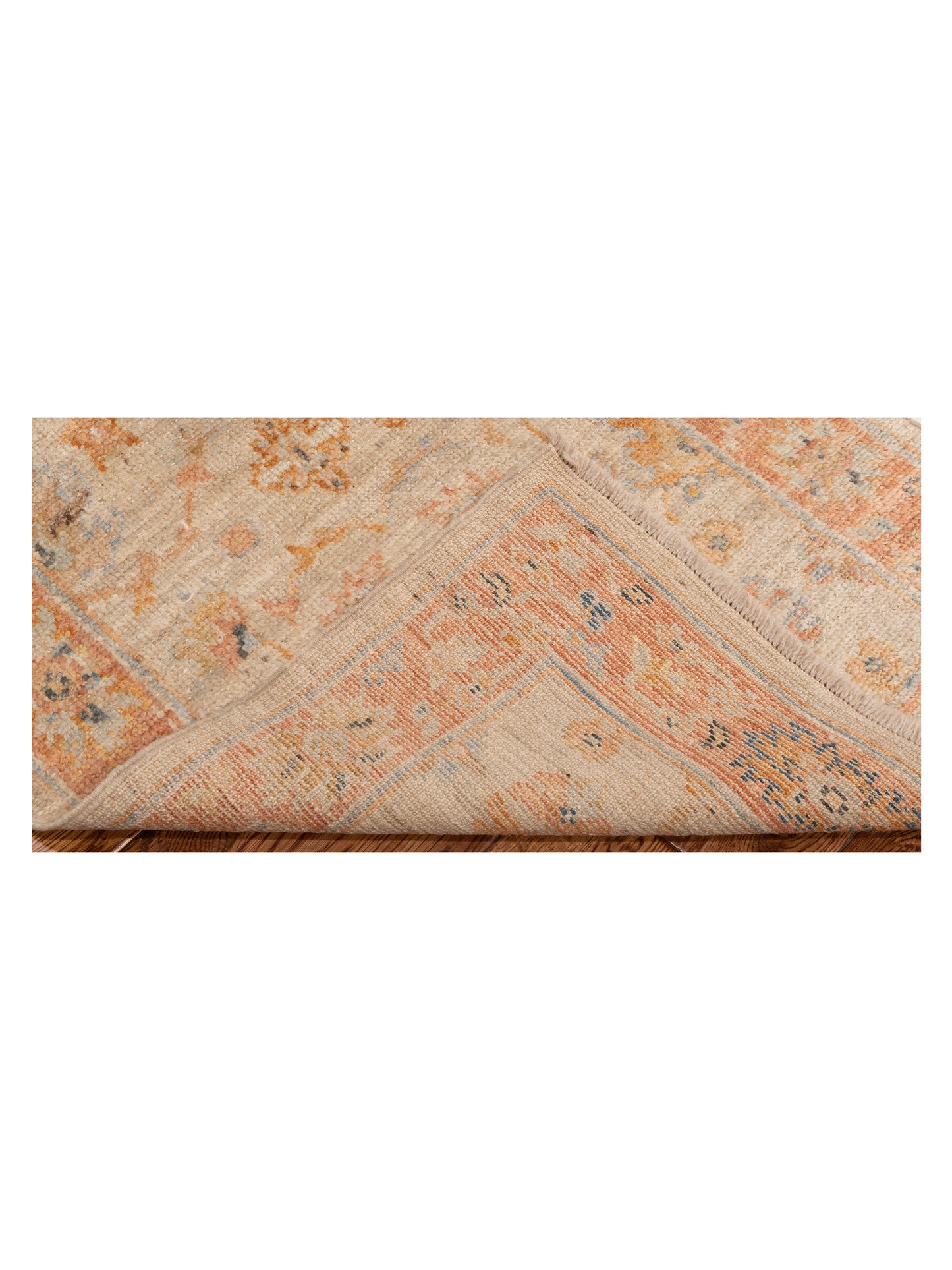 Angora Oushak 149610 Ivory Rust 2.6x13.8 Hand Knotted Rug