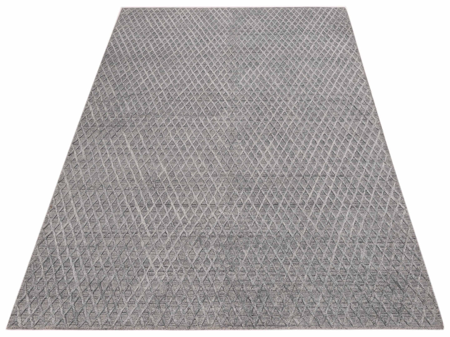 Himalayan 142593 Gray Blue Gray Blue 6.1x8.9 Hand Knotted Rug