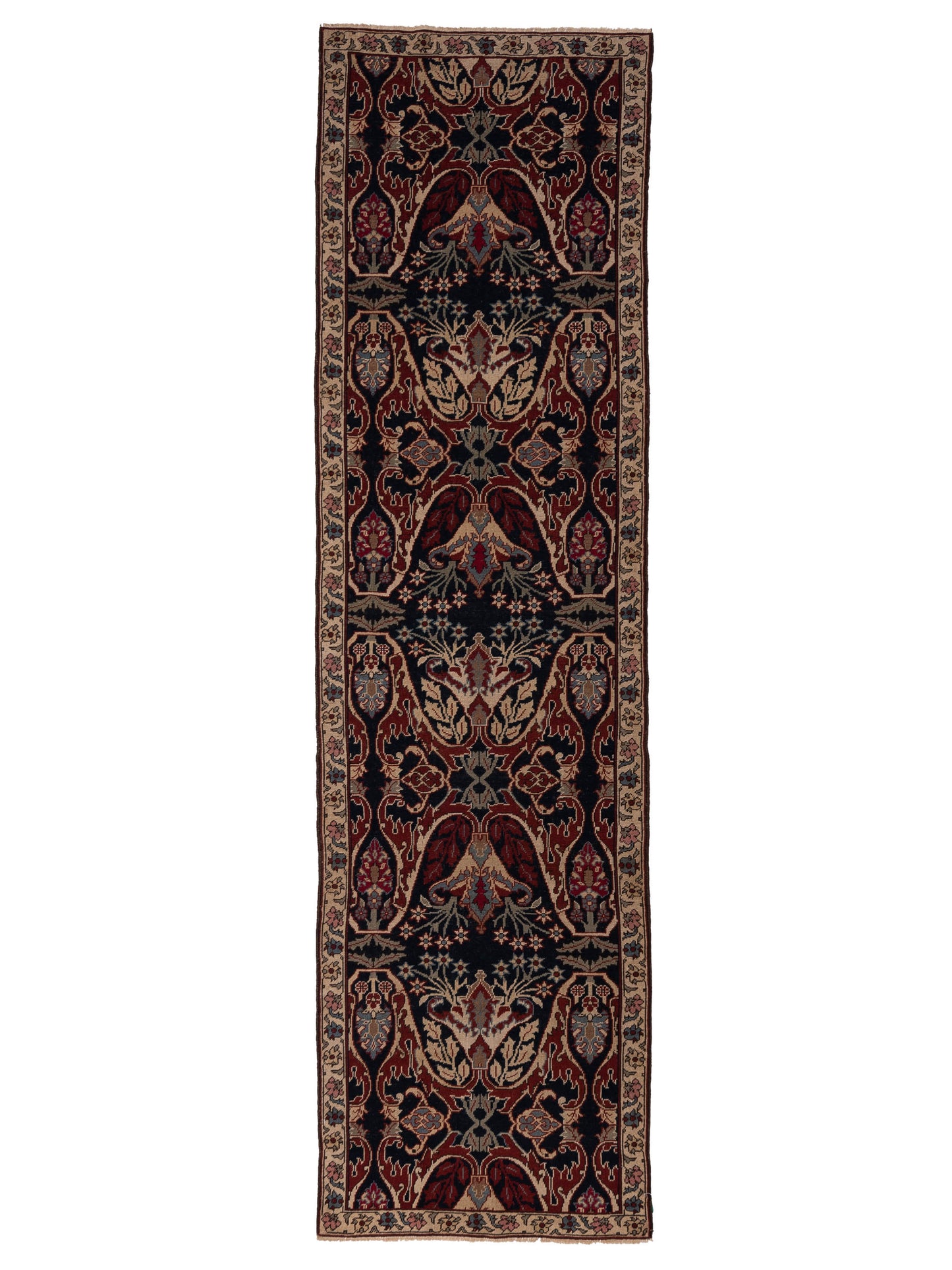 Persian 147337 Navy Ivory 3x10.10 Hand Knotted Rug