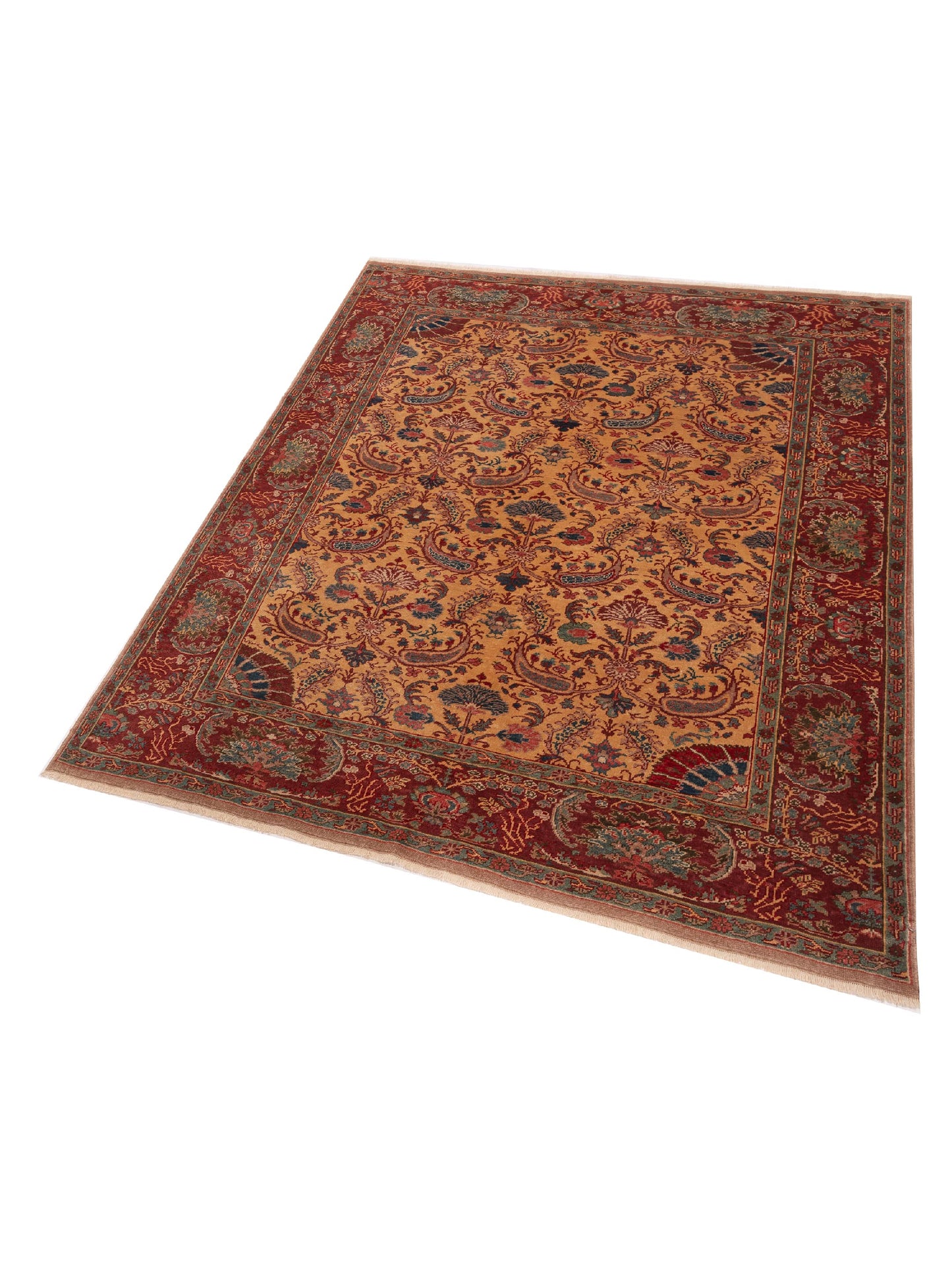 Antique Loom 147378 Gold Red 6.10x8.1 Hand Knotted Rug