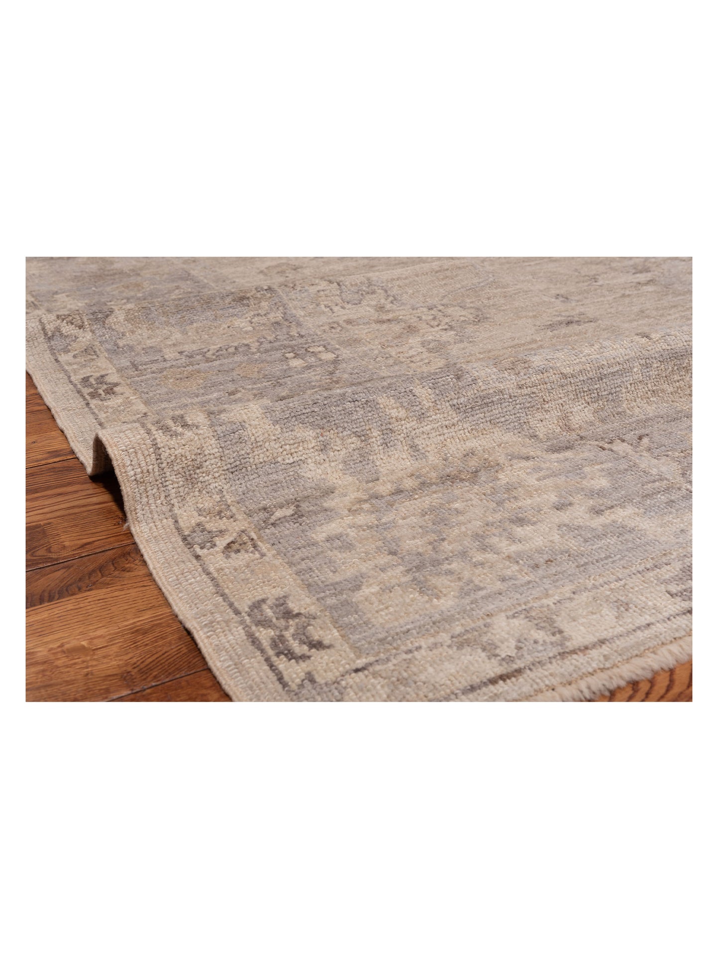 Angora Oushak 123615 Ivory Gray 7.8x9.4 Hand Knotted Rug