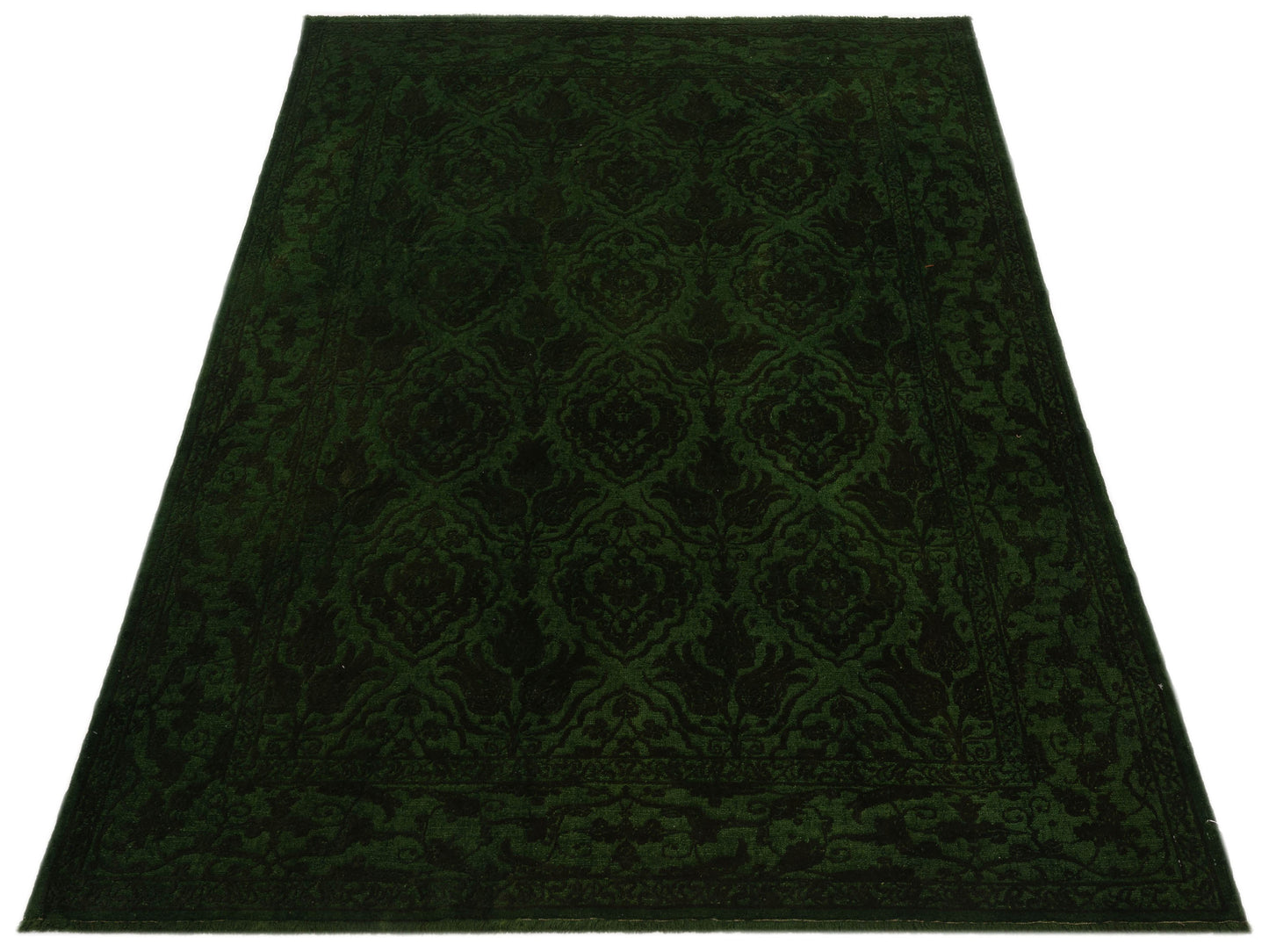 Color Bouquet 114573 Green Green 6.6x8.6 Hand Knotted Rug