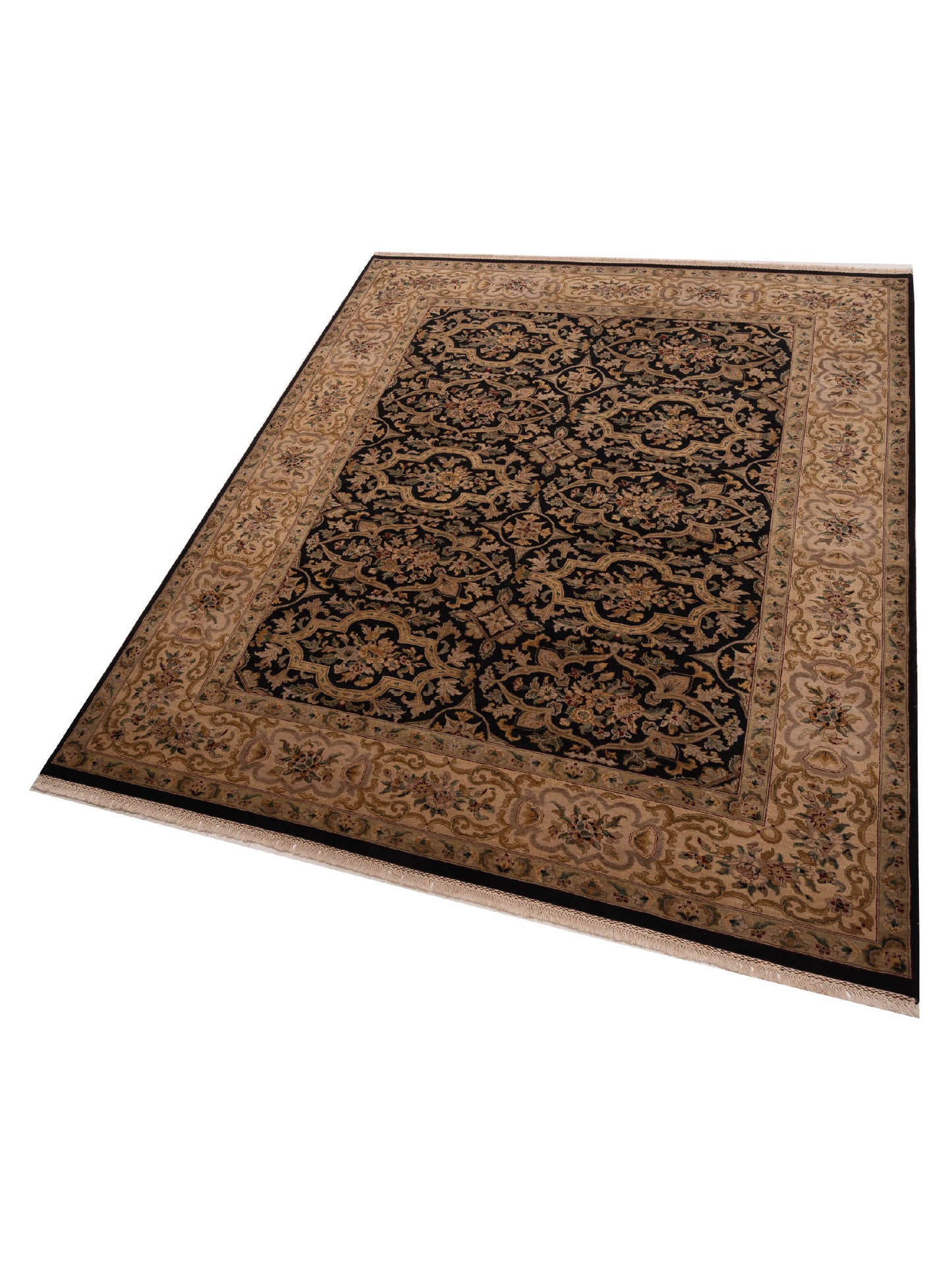 Jahan 90480 Black Beige 9.3x12.1 Hand Knotted Rug
