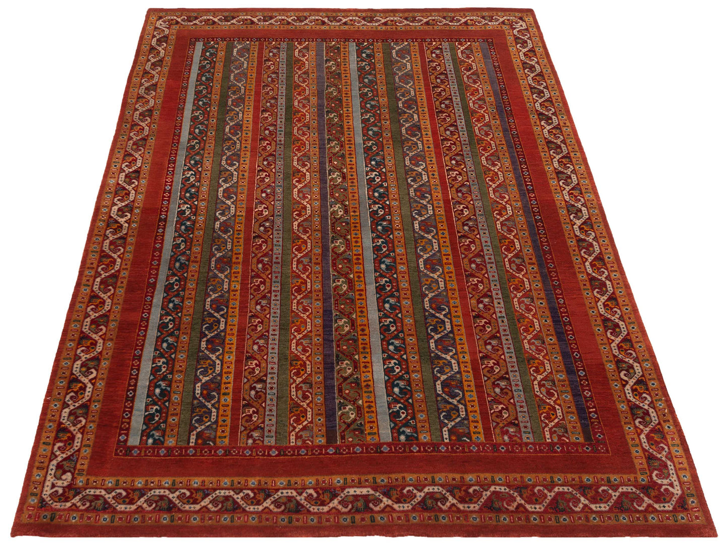 Shawl 112856 Multi 5.8x7.10 Hand Knotted Rug