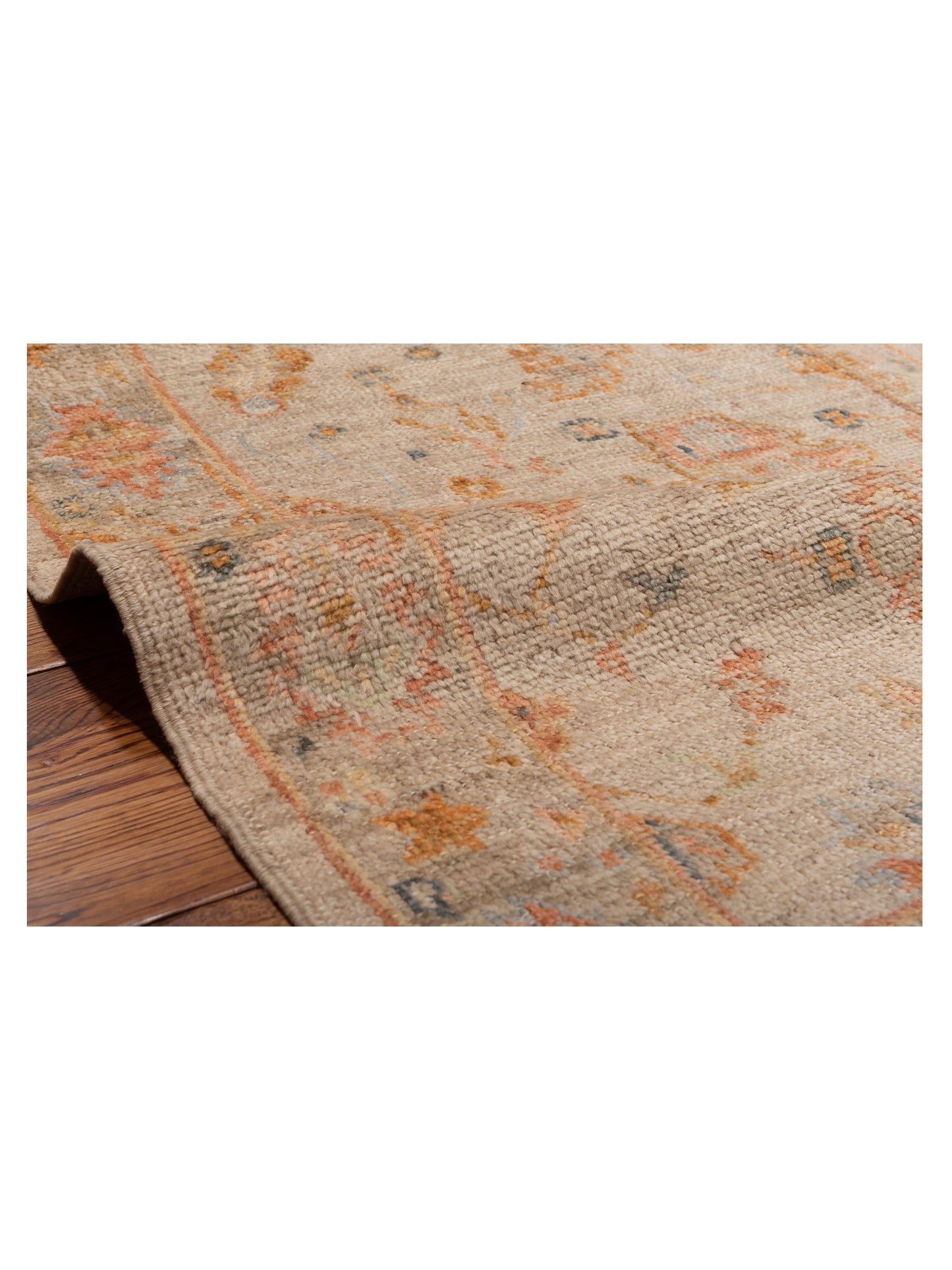 Angora Oushak 149576 Ivory Silver 2.6x14 Hand Knotted Rug