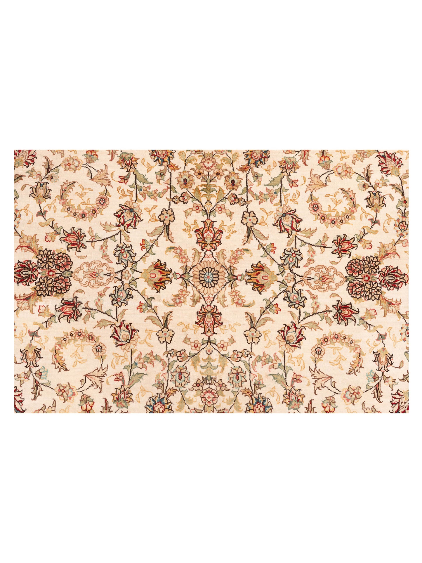 Pure Silk 118103 Ivory Gold 4.1x6 Hand Knotted Rug