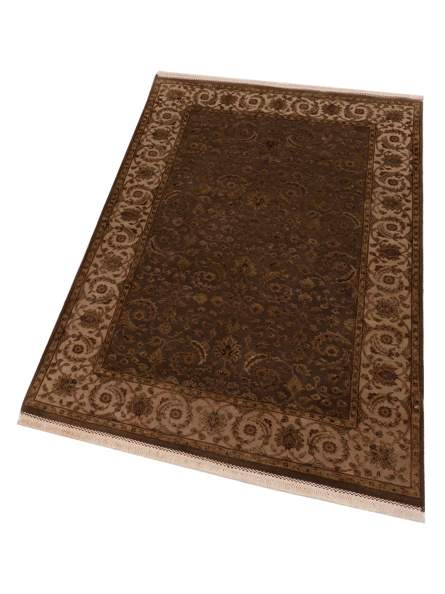 Imperial Silk 121036 Brown Beige 4.1x6.2 Hand Knotted Rug