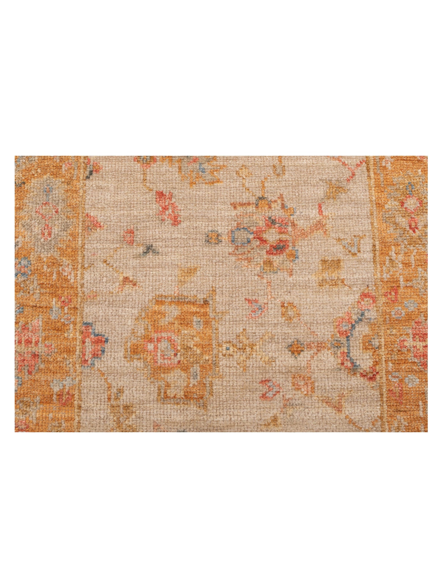 Angora Oushak 149534 Ivory Orange 2.5x13.3 Hand Knotted Rug
