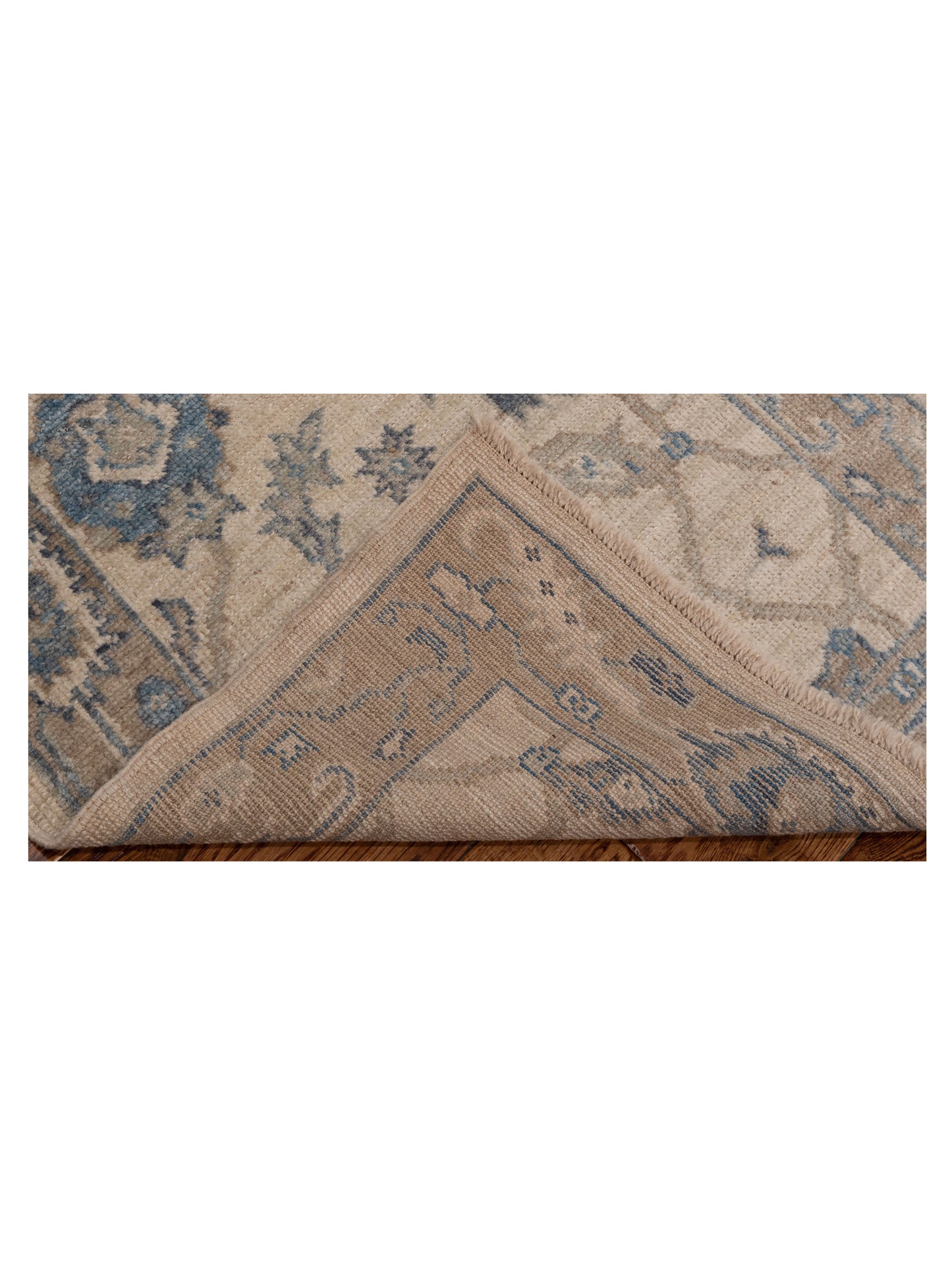 Angora Oushak 150398 Ivory Brown 2.7x9.10 Hand Knotted Rug
