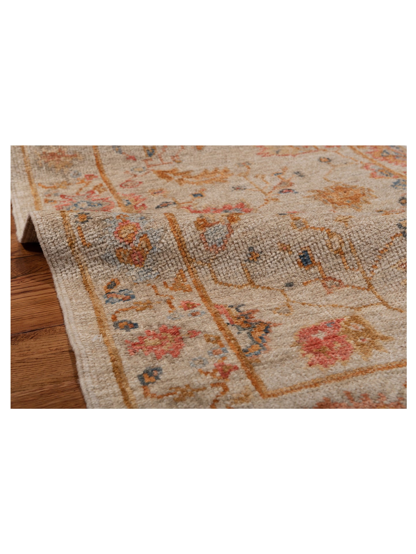 Angora Oushak 146520 Ivory Ivory 2.7x11.7 Hand Knotted Rug