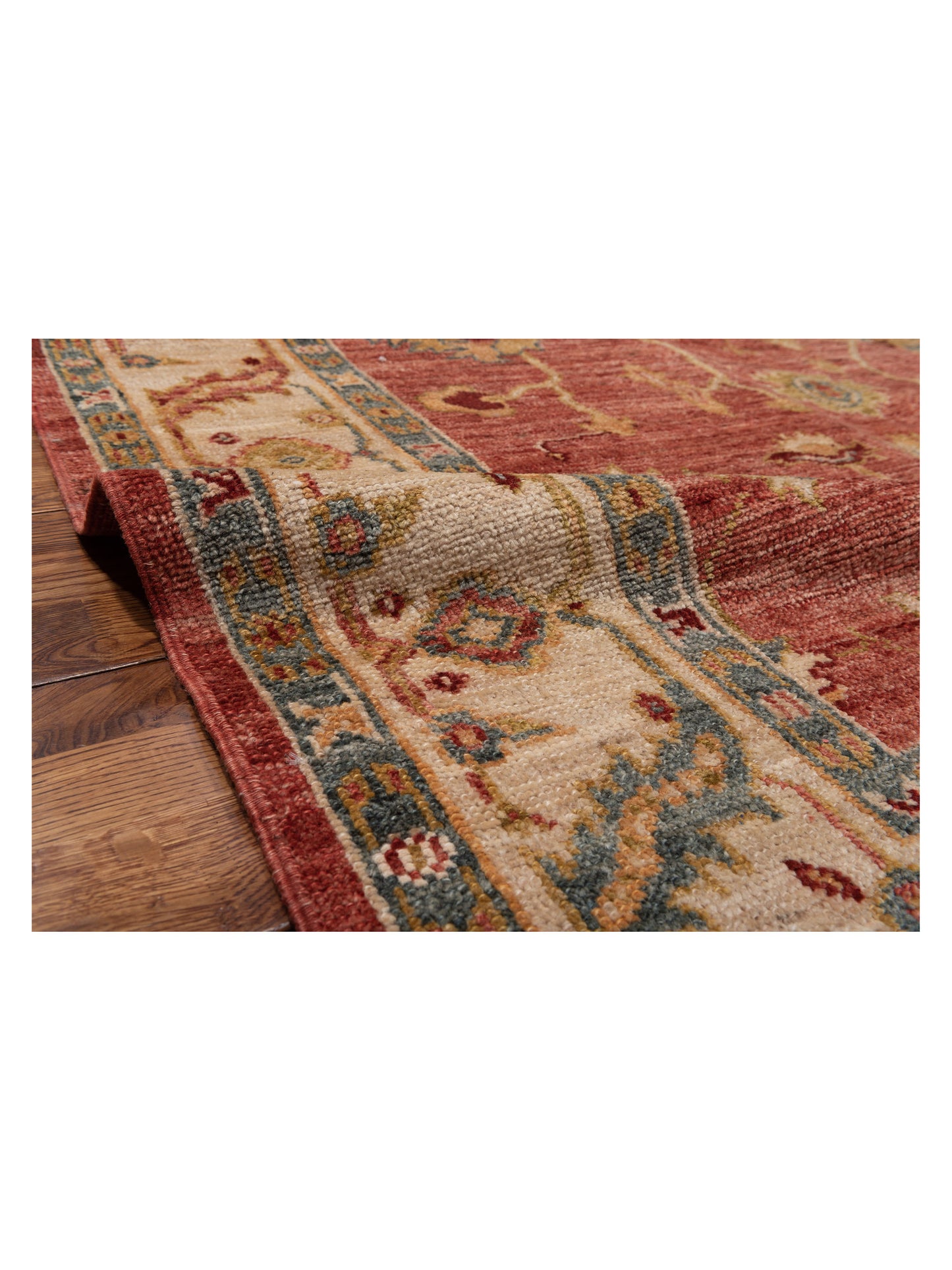 Angora Oushak 144637 Red Ivory 6.5x14.10 Hand Knotted Rug