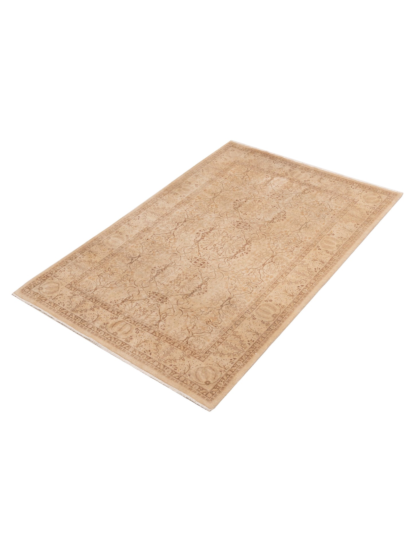 Haji Jalili 111435 Beige Beige 5.1x7.9 Hand Knotted Rug