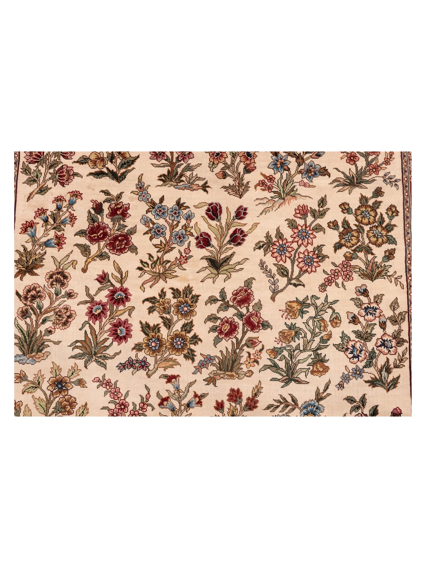 Pure Silk 125284 Ivory Green 3.1x4.7 Hand Knotted Rug