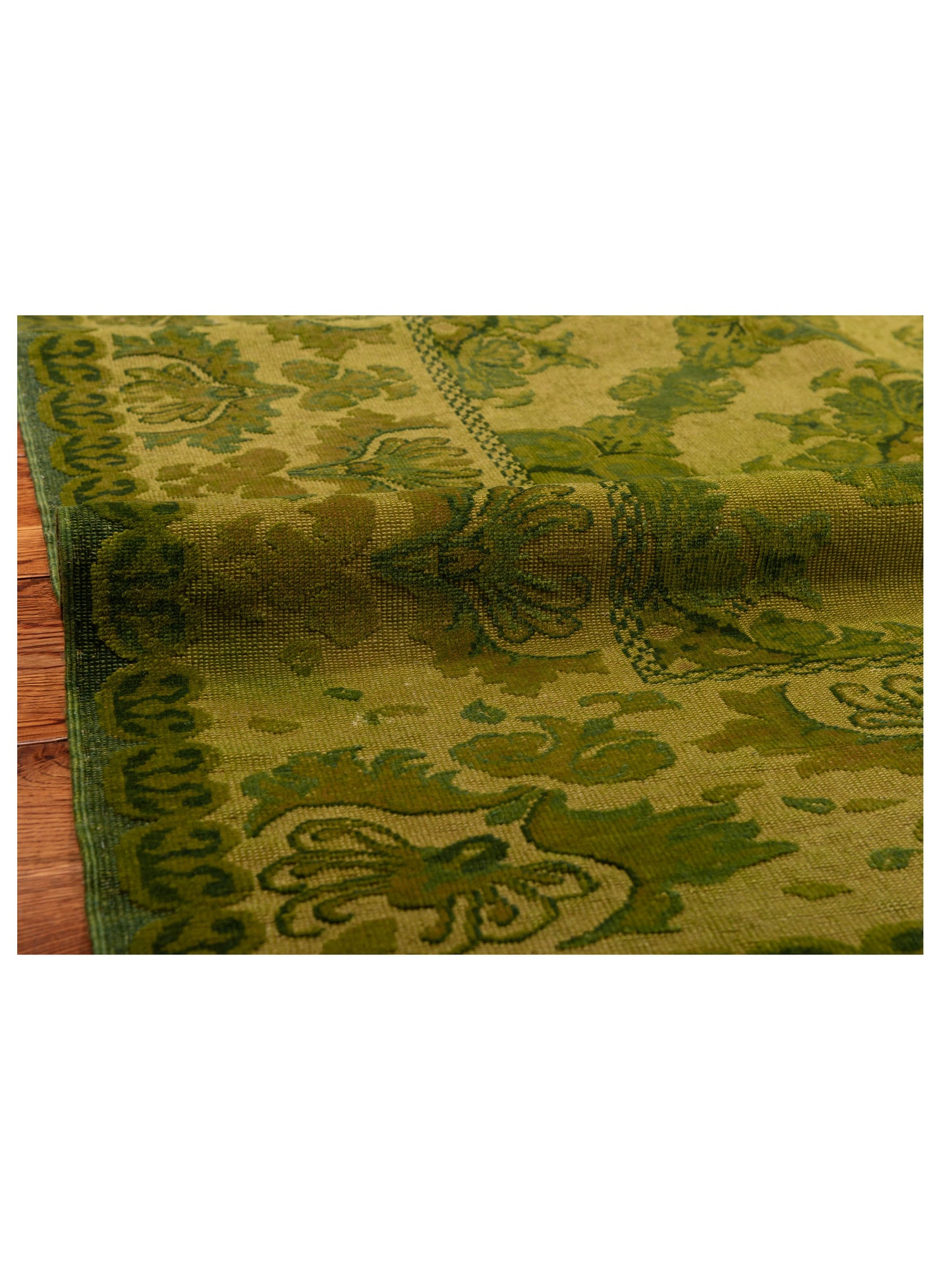 Vintage 106711 Green 6.9x9.2 Hand Knotted Rug