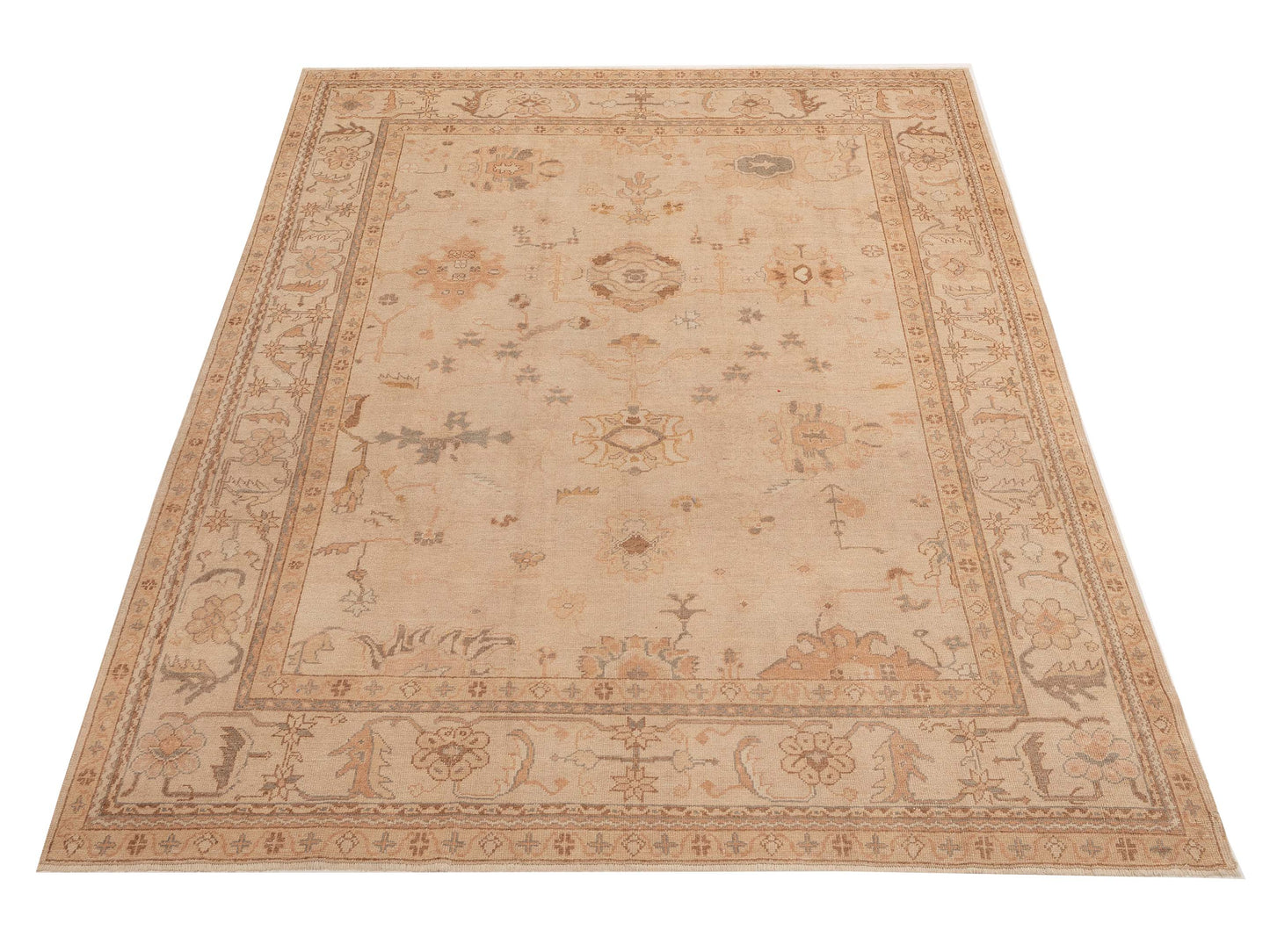 Anadol Oushak 108104 Cream Cream 9.2x12.3 Hand Knotted Rug