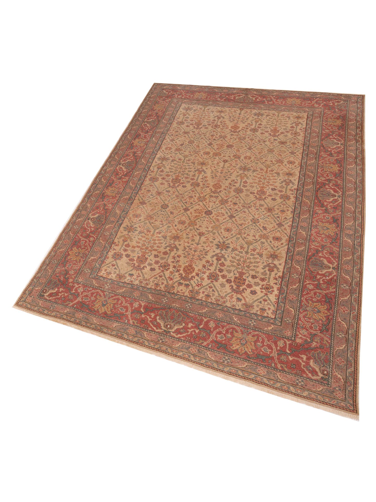 Antique Loom 147469 Ivory Pink 6.7x9.4 Hand Knotted Rug