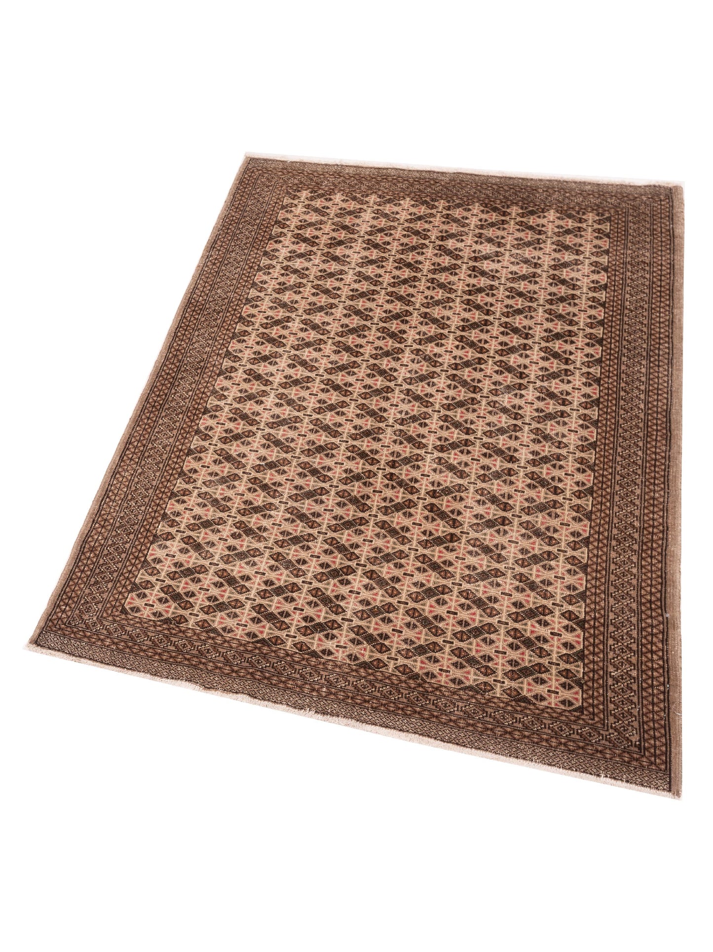 Persian 147655 Ivory Brown 4.7x6.4 Hand Knotted Rug