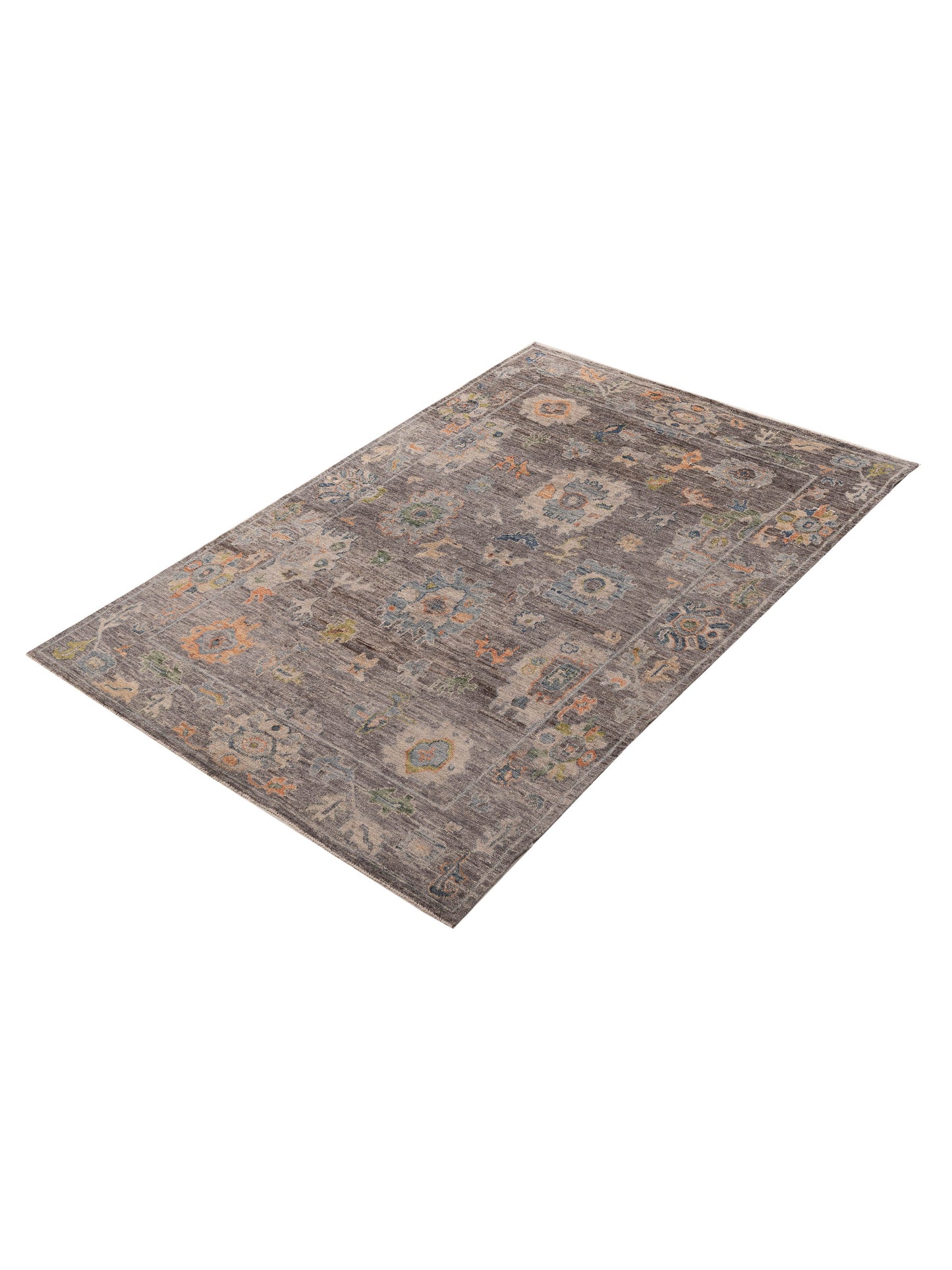 Angora Oushak 156249 Gray Gray 5.9x8.8 Hand Knotted Rug