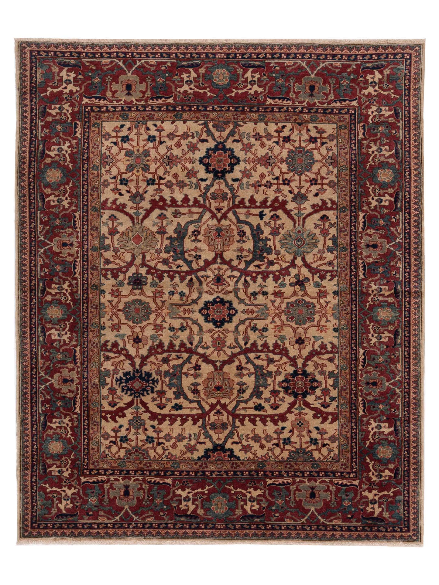 Pasha Antique Loom  Ivory Red Traditional