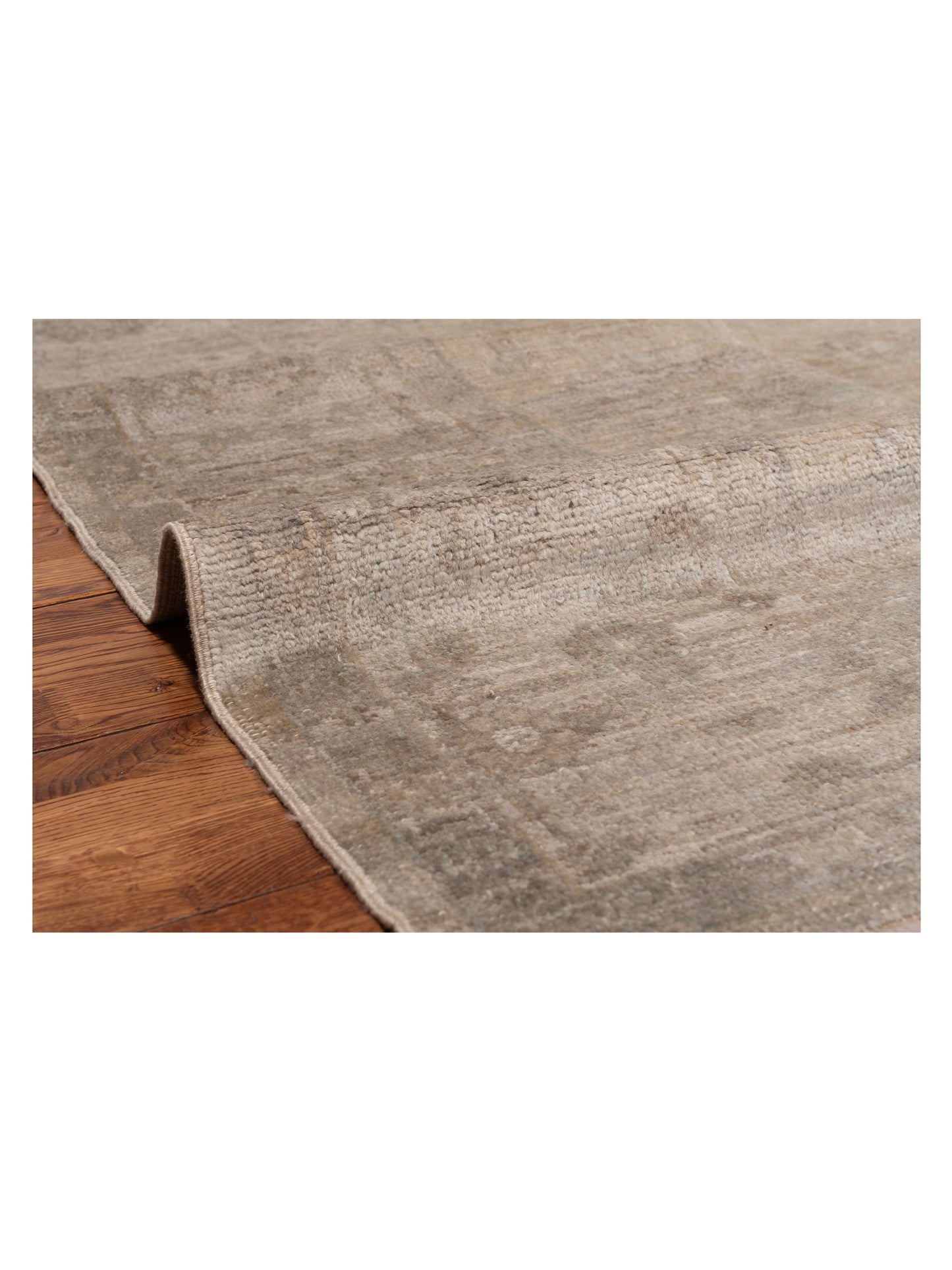 Angora Oushak 130117 Ivory Light Gray 8.3x9.9 Hand Knotted Rug