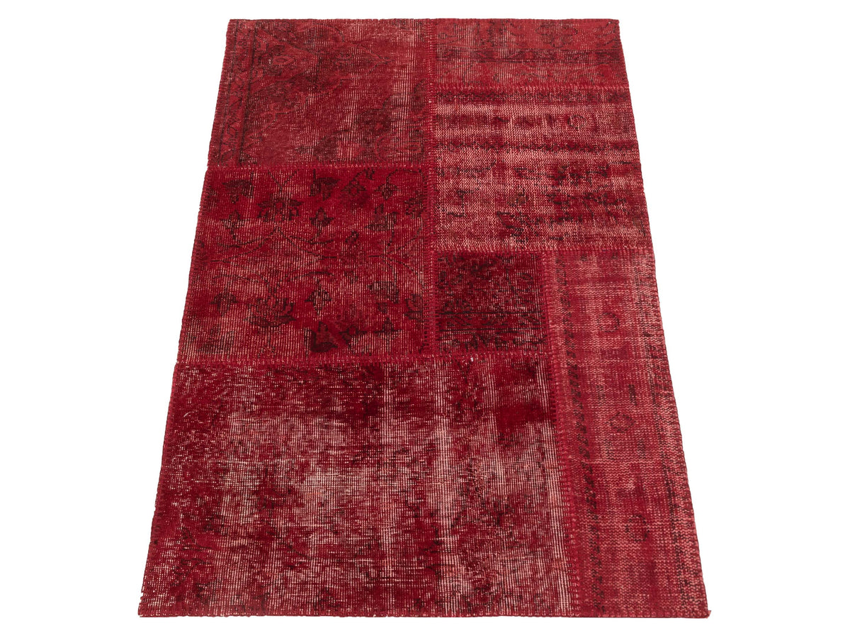 Turkish Vestige Patchwork 131042 Red 3.3x4.11 Hand Knotted Rug