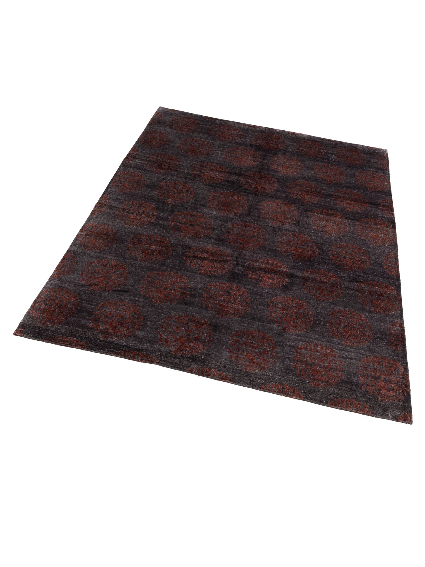 Tibetino 119750 Charcoal Red 8.2x9.11 Hand Knotted Rug